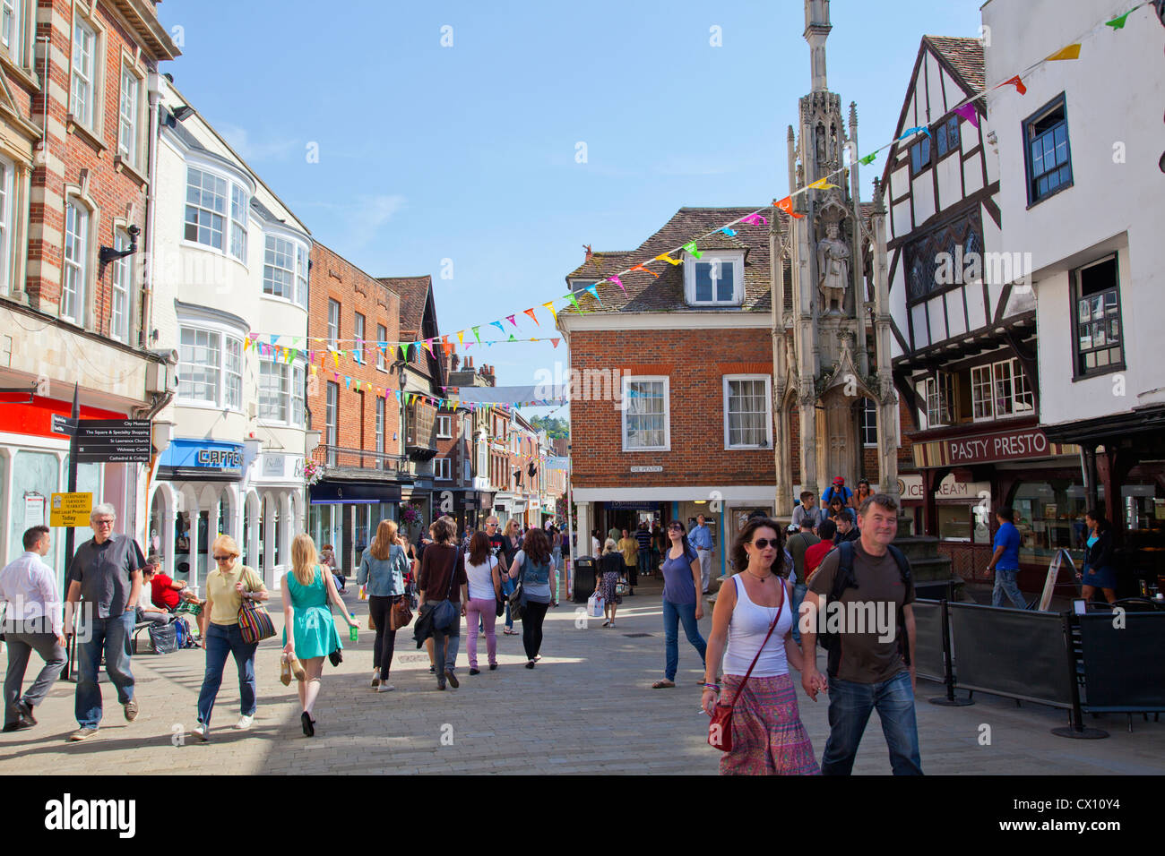 Winchester High Street - Hampshire UK Stock Photo - Alamy