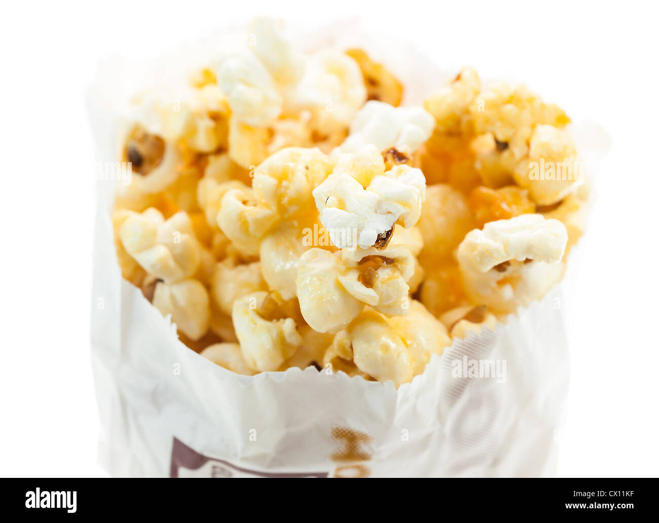 Popcorn in bag isolated on white background Stock Photo - Alamy