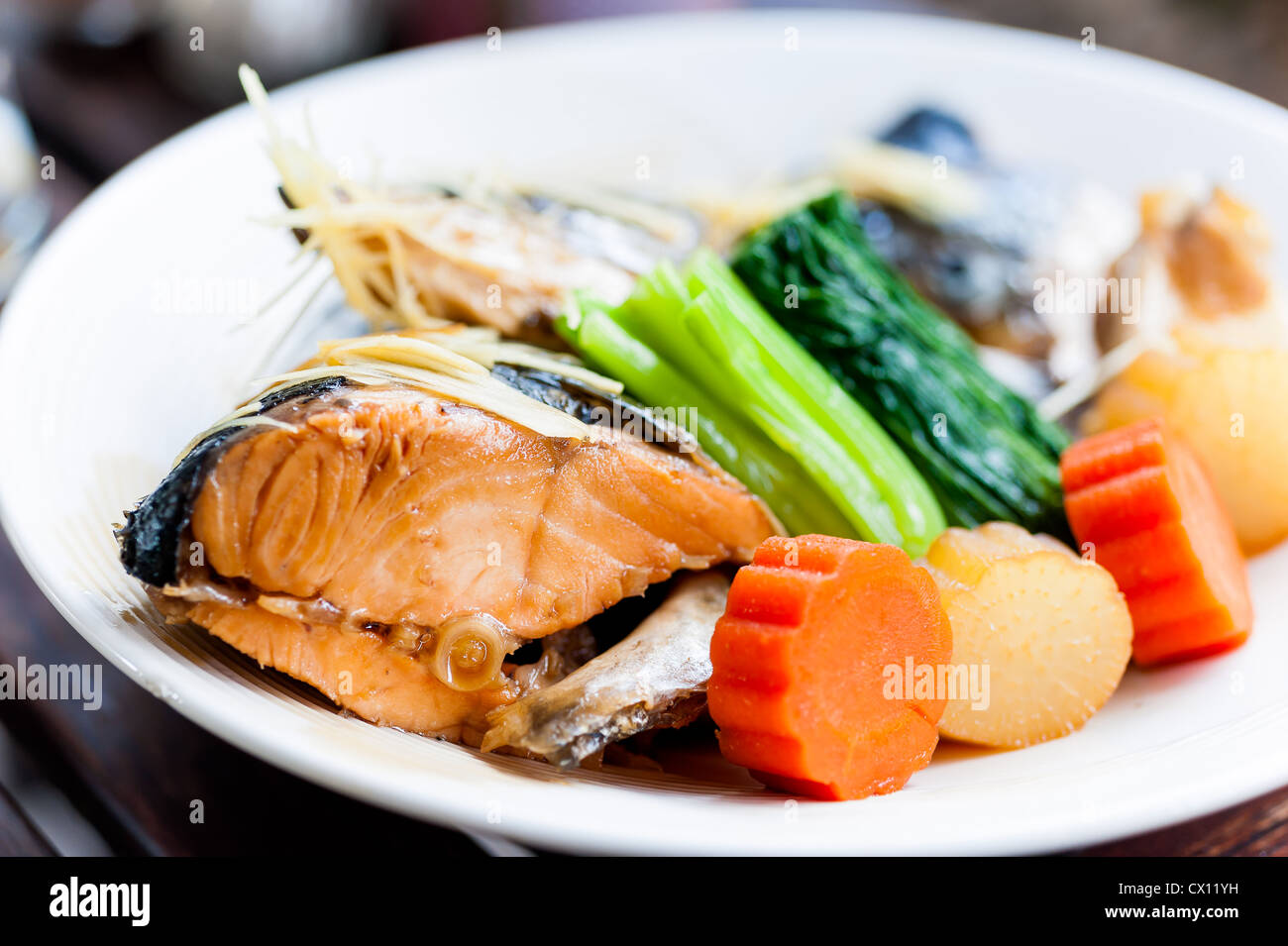 Steamed Salmon in Soy Sauce japanese traditional food Stock Photo Alamy