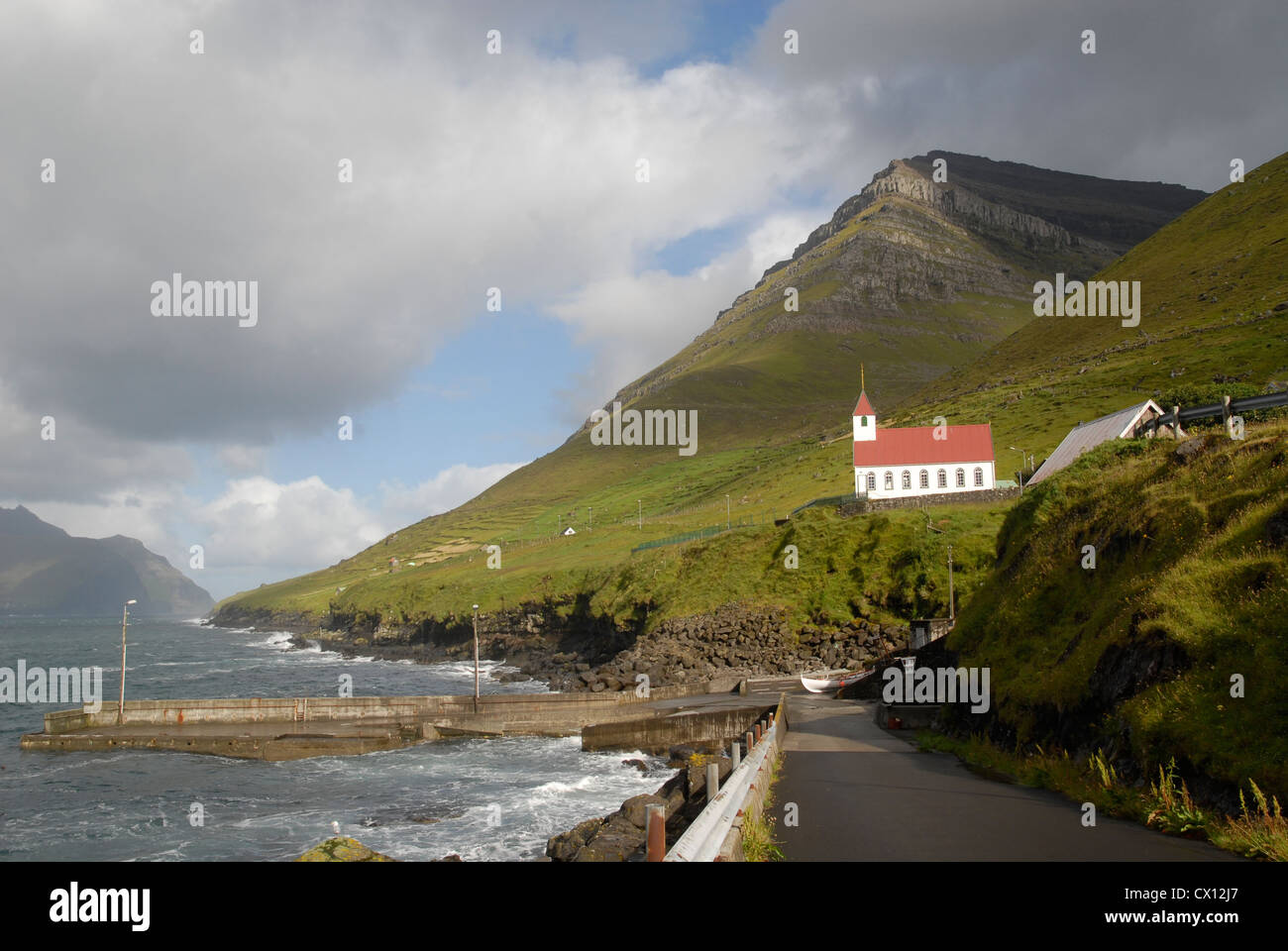 The village Konoy, Kunoy Island, Faroe islands Stock Photo