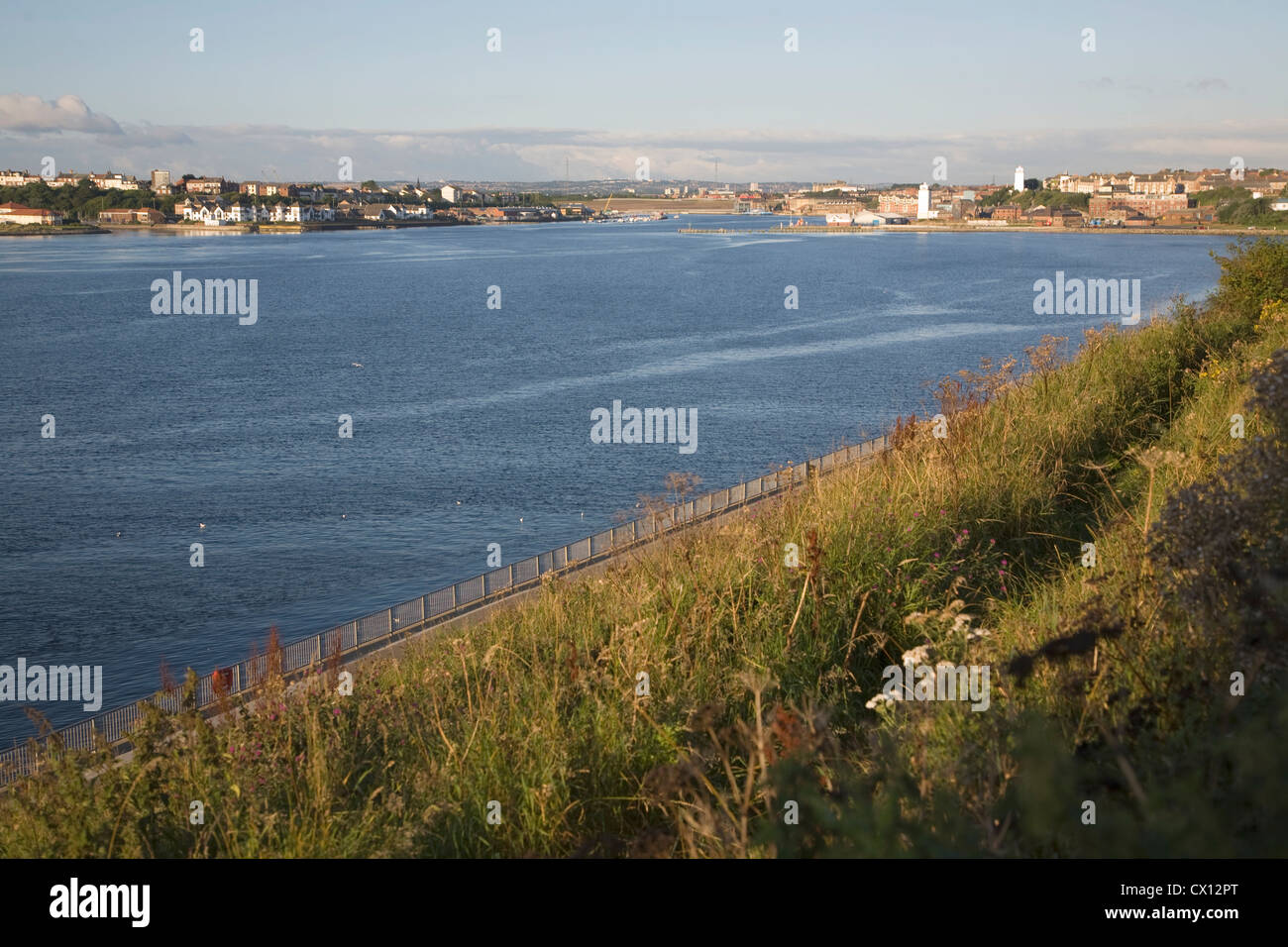 River Tyne from Tynemouth to North Shields Northumberland England Stock Photo