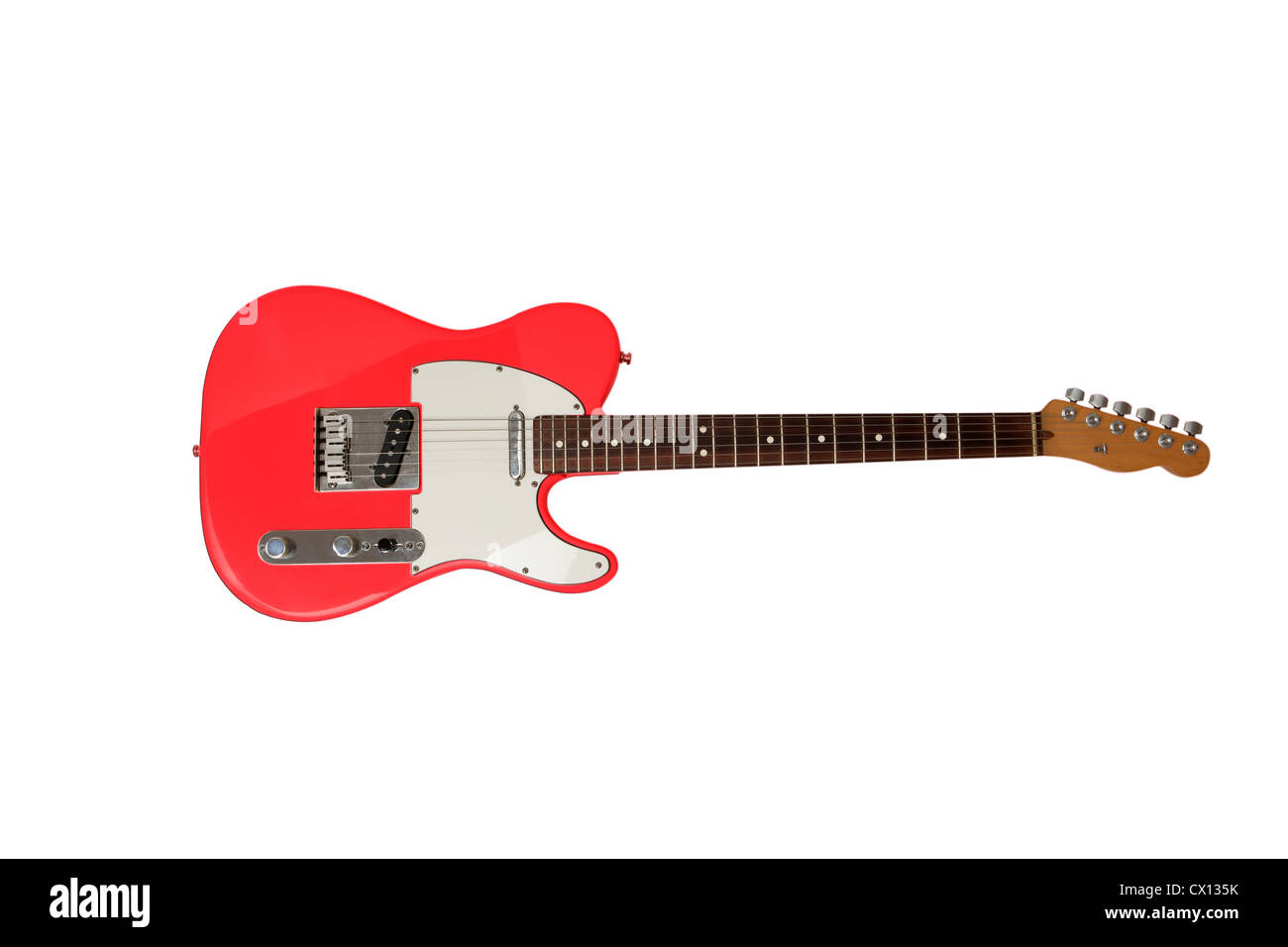 Red electric guitar Stock Photo