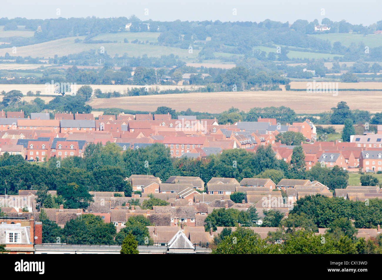 View towards the Watermead housing development in Aylesbury