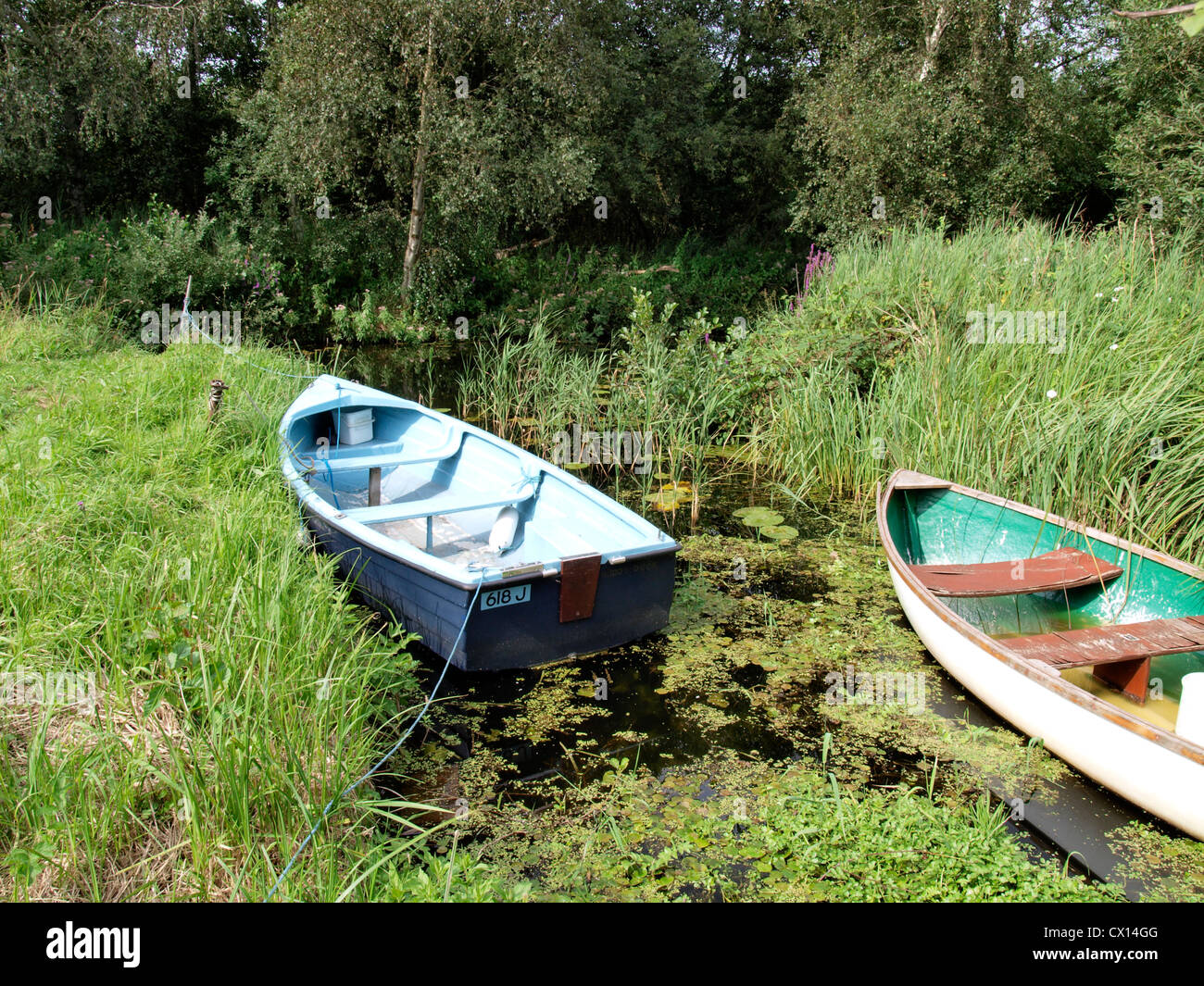 Two rowing boats, Norfolk, UK Stock Photo Alamy