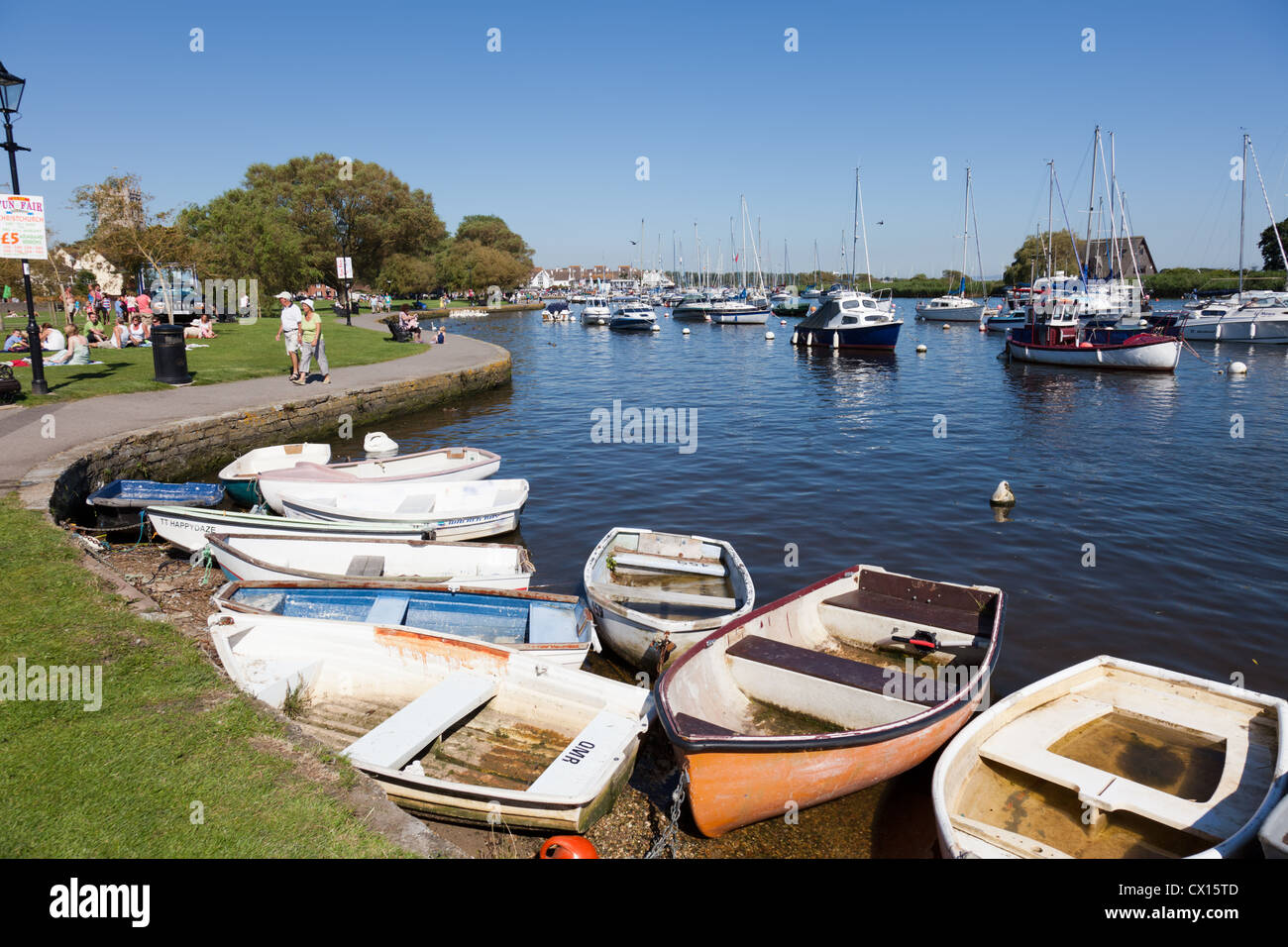 The Quomps, a waterfront parkland in central Christchurch, Dorset