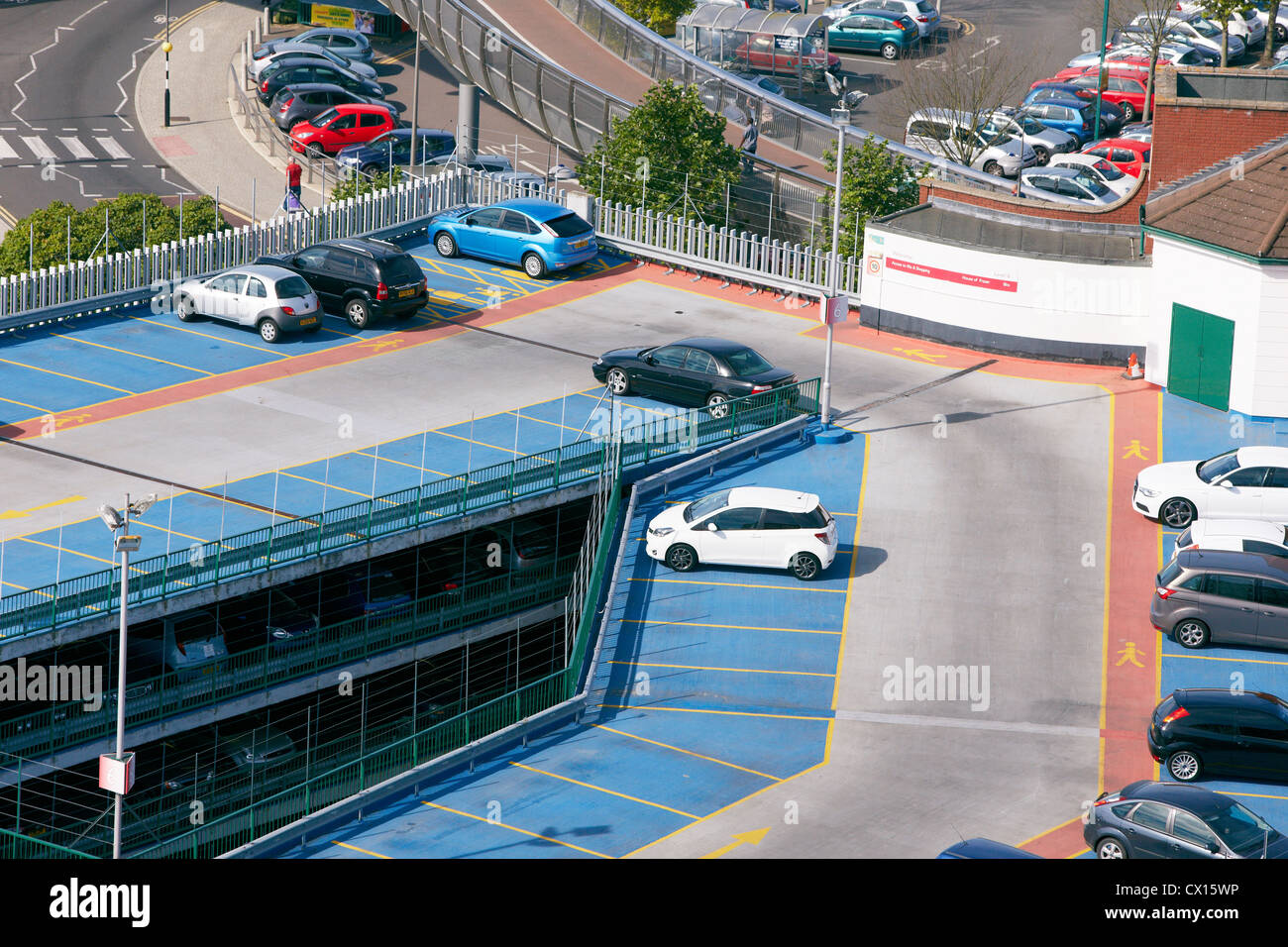 Detail view of the Friars Croft multistorey car park building in