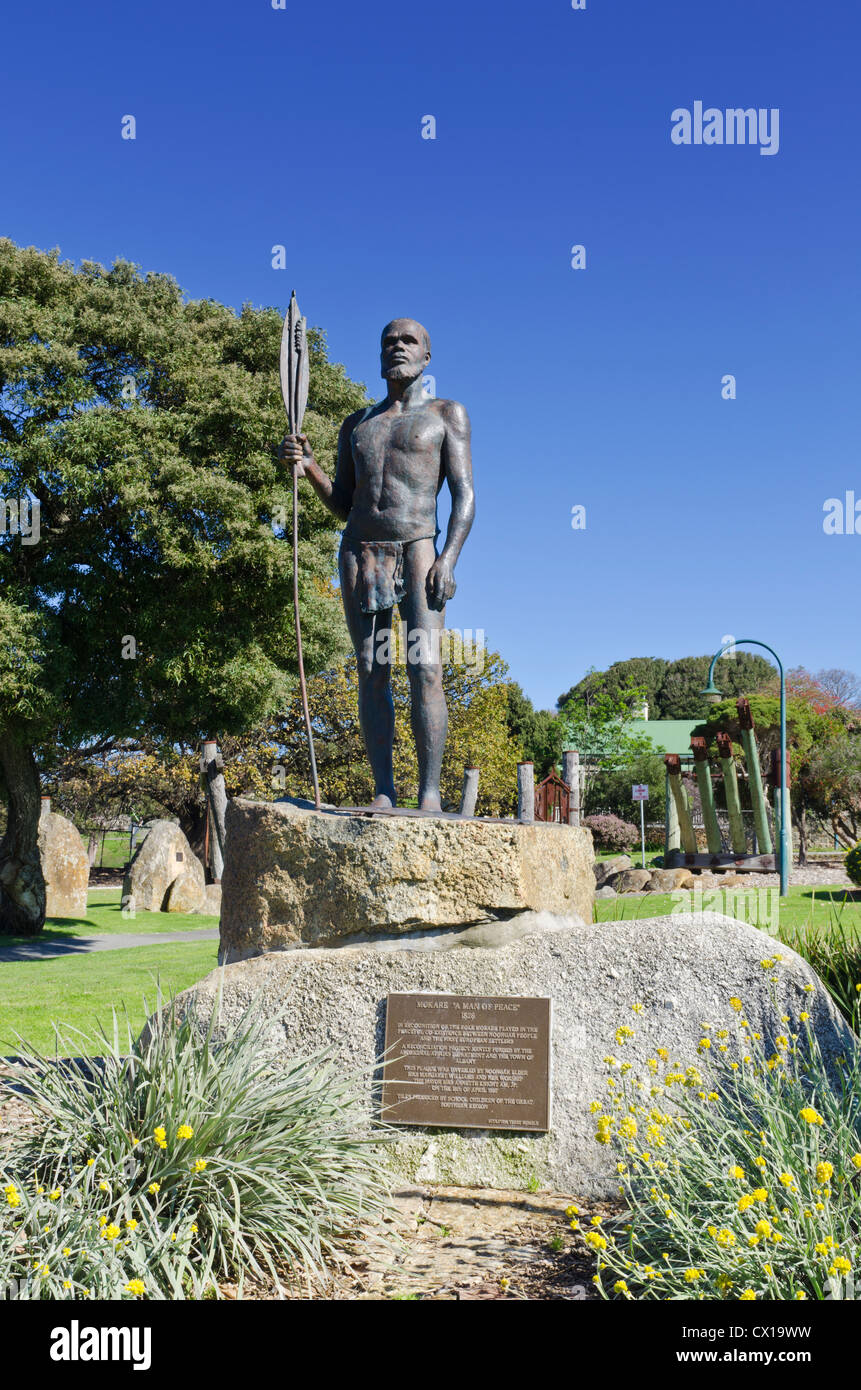 Statue of Mokare, Alison Hartman Gardens, Albany, Western Australia, Australia Stock Photo