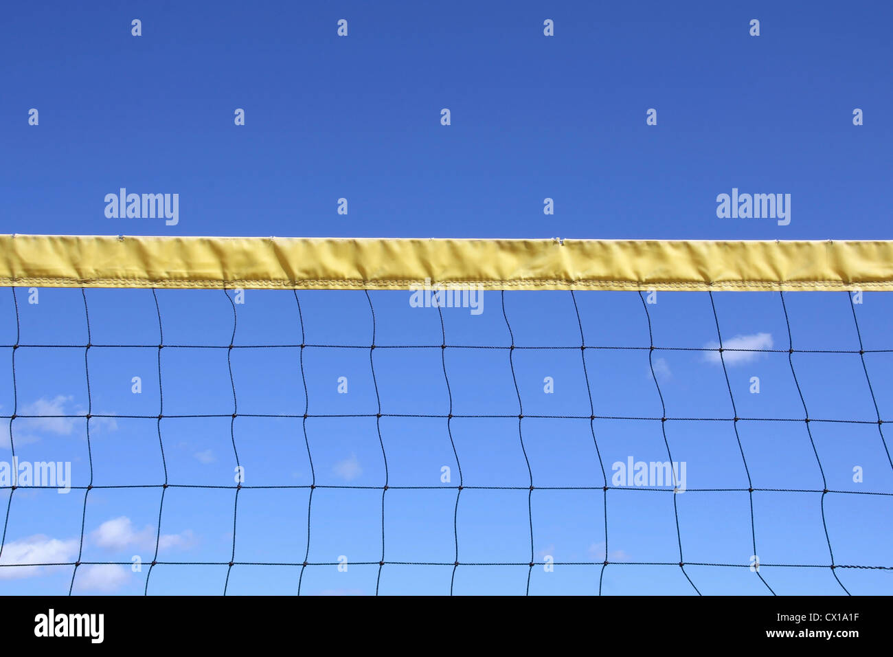 Beach Volleyball Net and Blue Sky Stock Photo Alamy