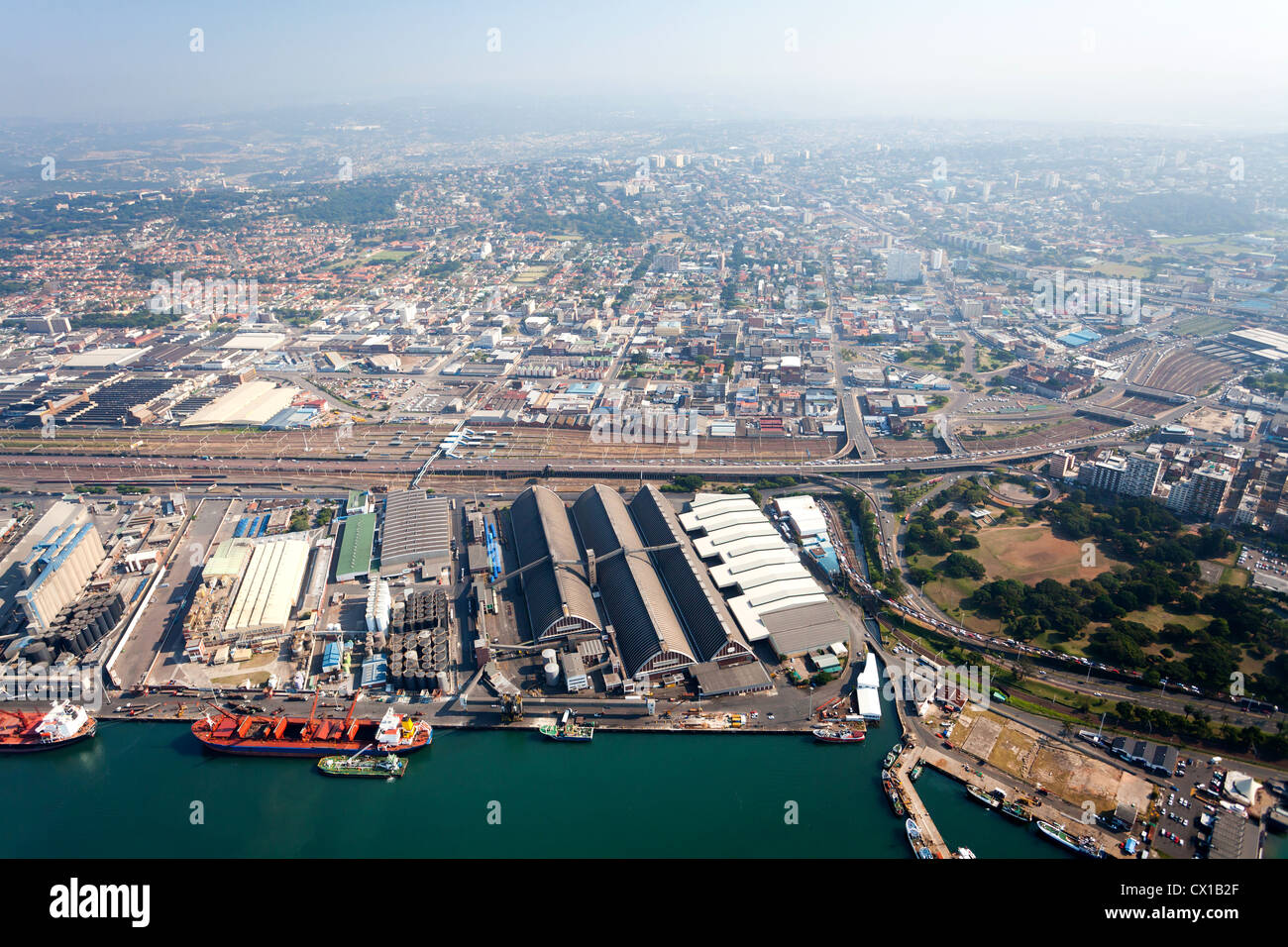 aerial view of durban city downtown, south africa Stock Photo - Alamy