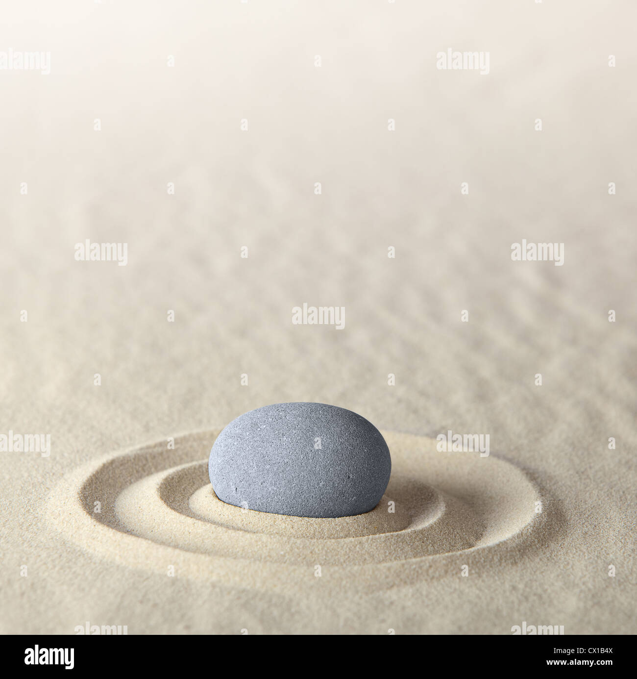 zen meditation stone spa and wellness background concept for purity serenity tranquility harmony and simplicity Stock Photo