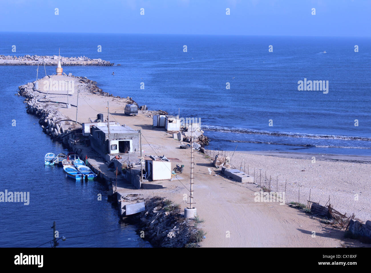 Boats gaza sea port net gulf water fishing sea hi-res stock photography