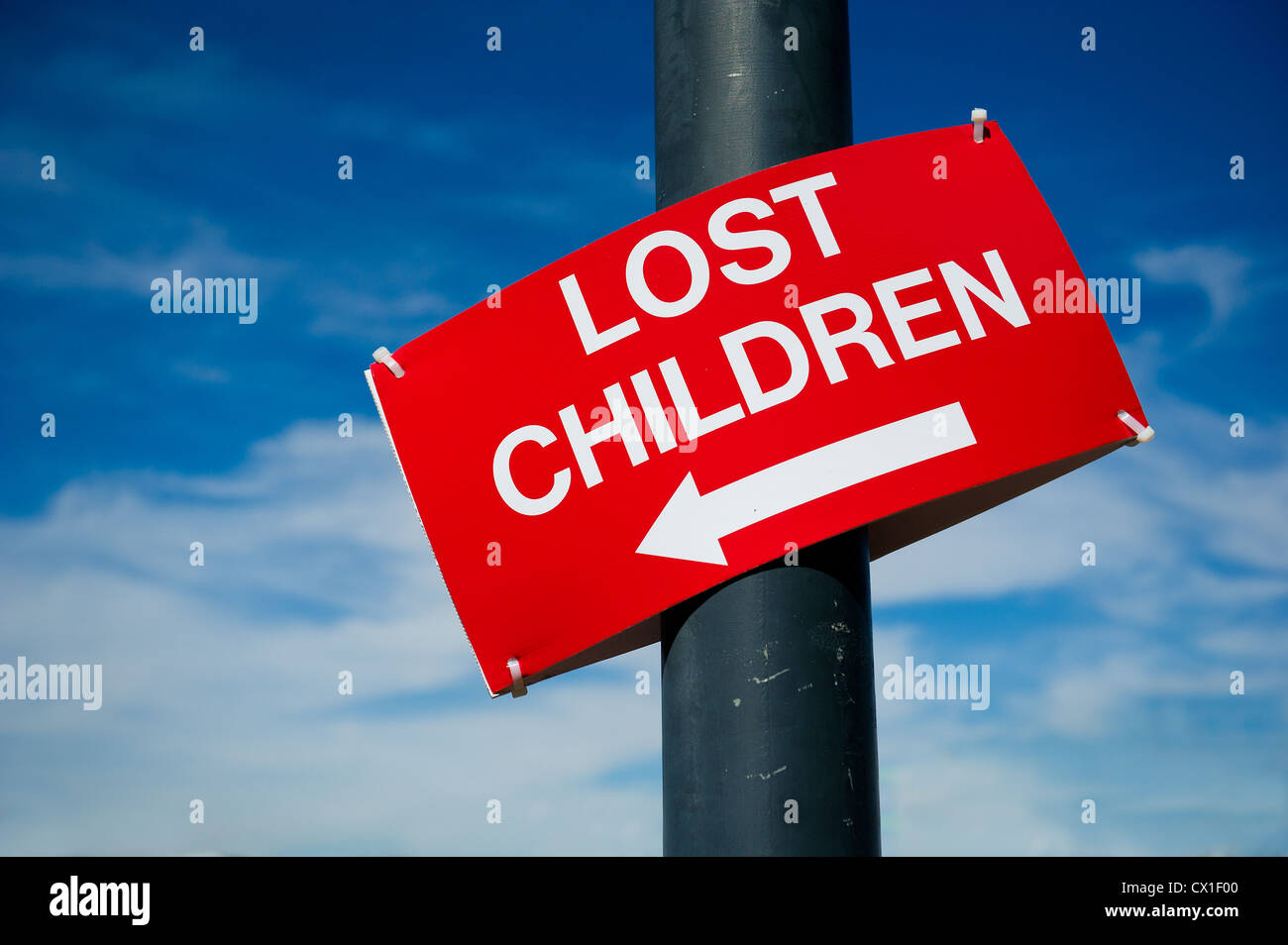 A sign for Lost Children. Stock Photo