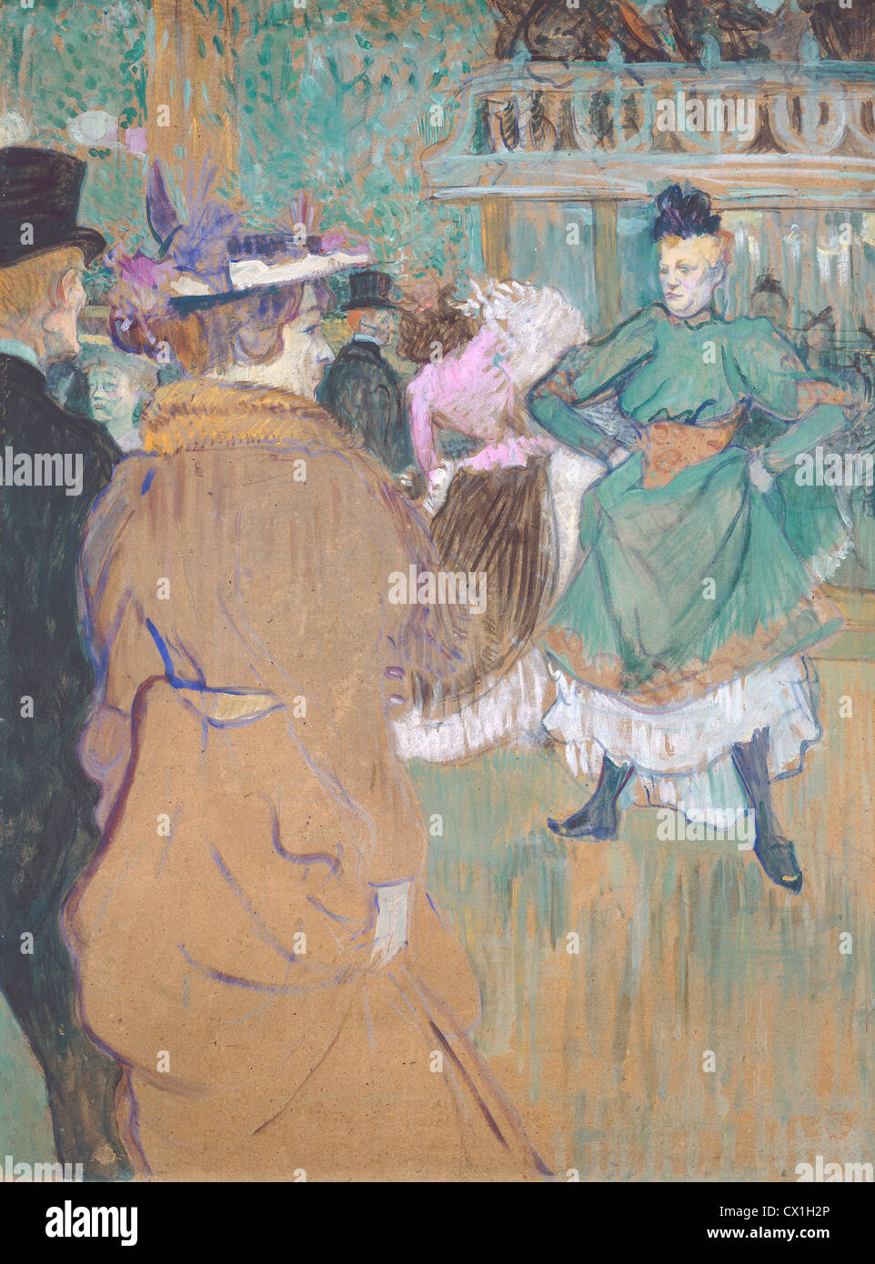 Henri de Toulouse-Lautrec (French, 1864 - 1901 ), Quadrille at the Moulin Rouge, 1892, oil on cardboard Stock Photo