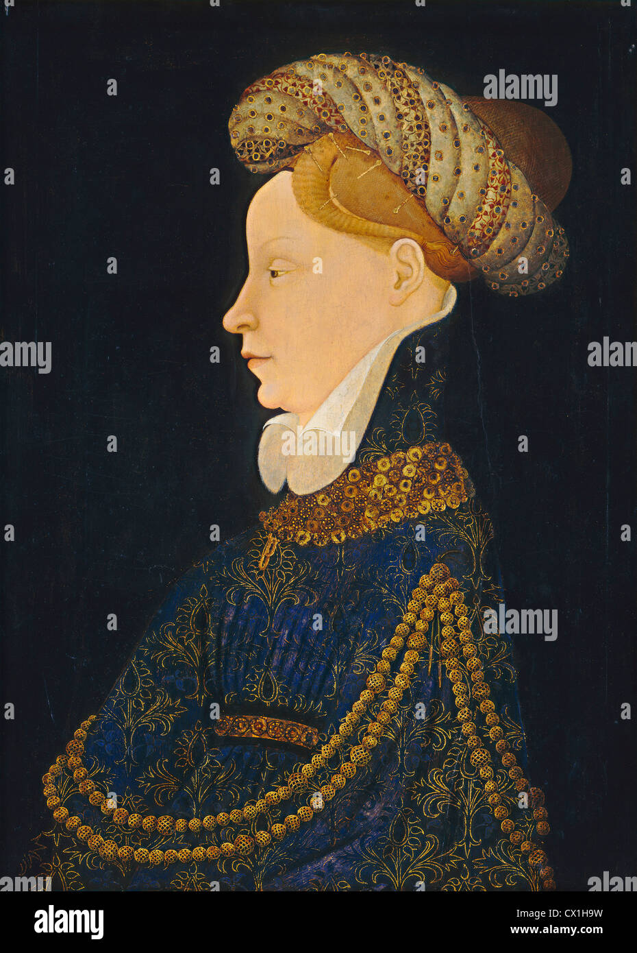 Franco-Flemish 15th Century, Profile Portrait of a Lady, c. 1410, oil on panel, Andrew W. Mellon Collection Stock Photo