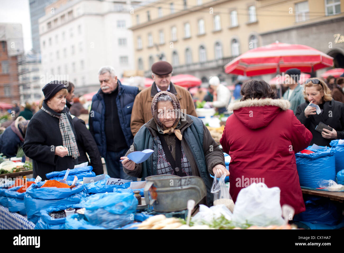 Fruit and vegetable market Zagreb Croatia Stock Photo Alamy