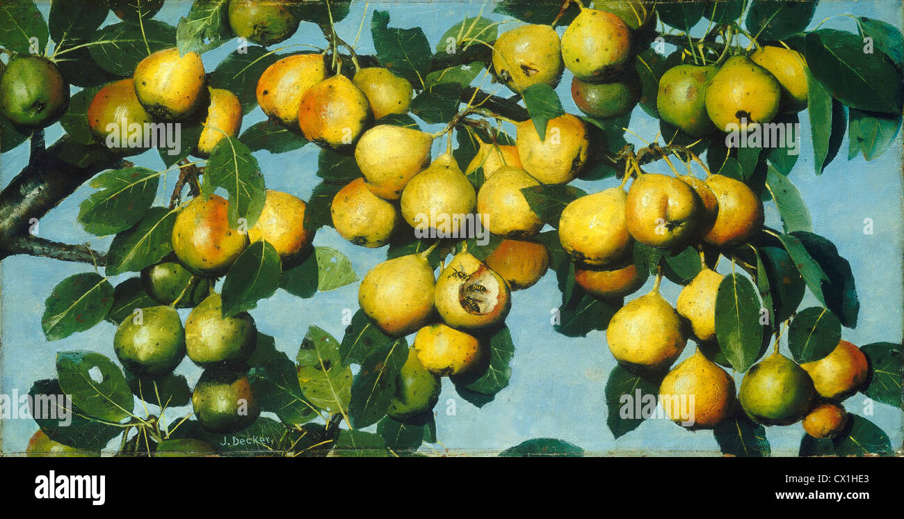 Joseph Decker, Ripening Pears, American, 1853 - 1924, c. 1884/1885, oil on canvas Stock Photo
