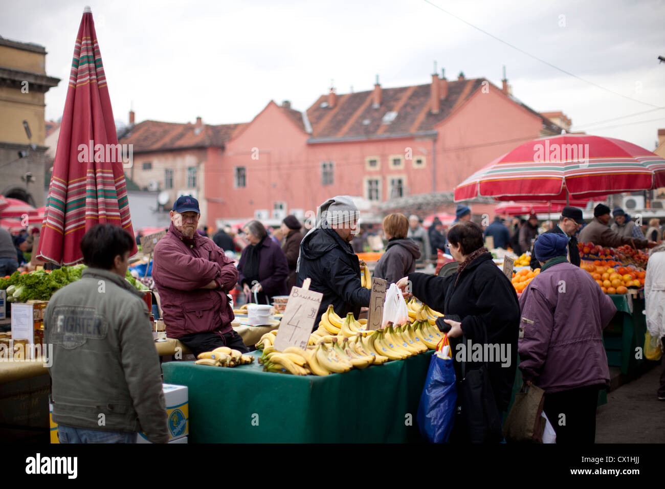 Fruit and vegetable market Zagreb Croatia Stock Photo Alamy