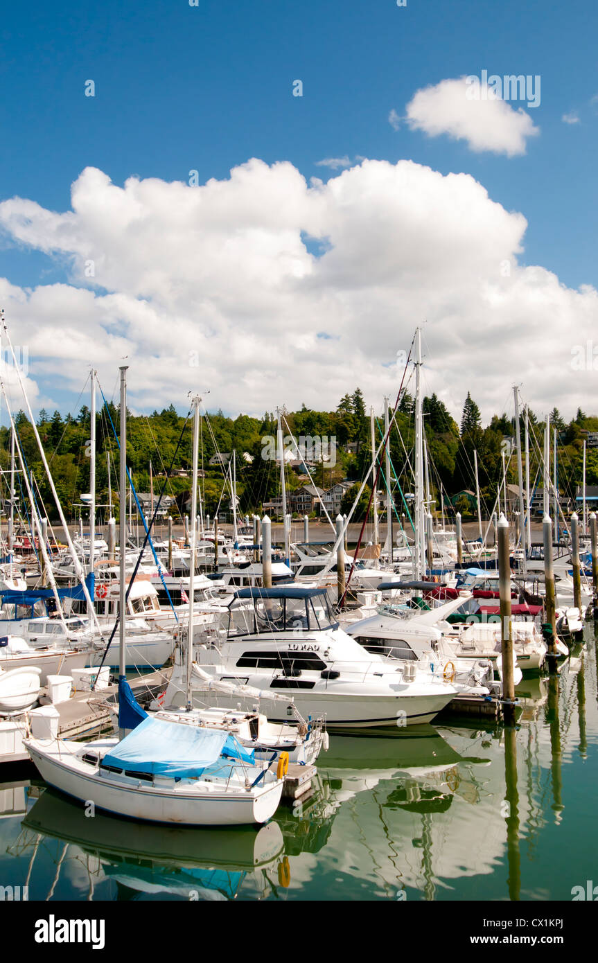 East Bay Marina and residential area near downtown Olympia, Washington