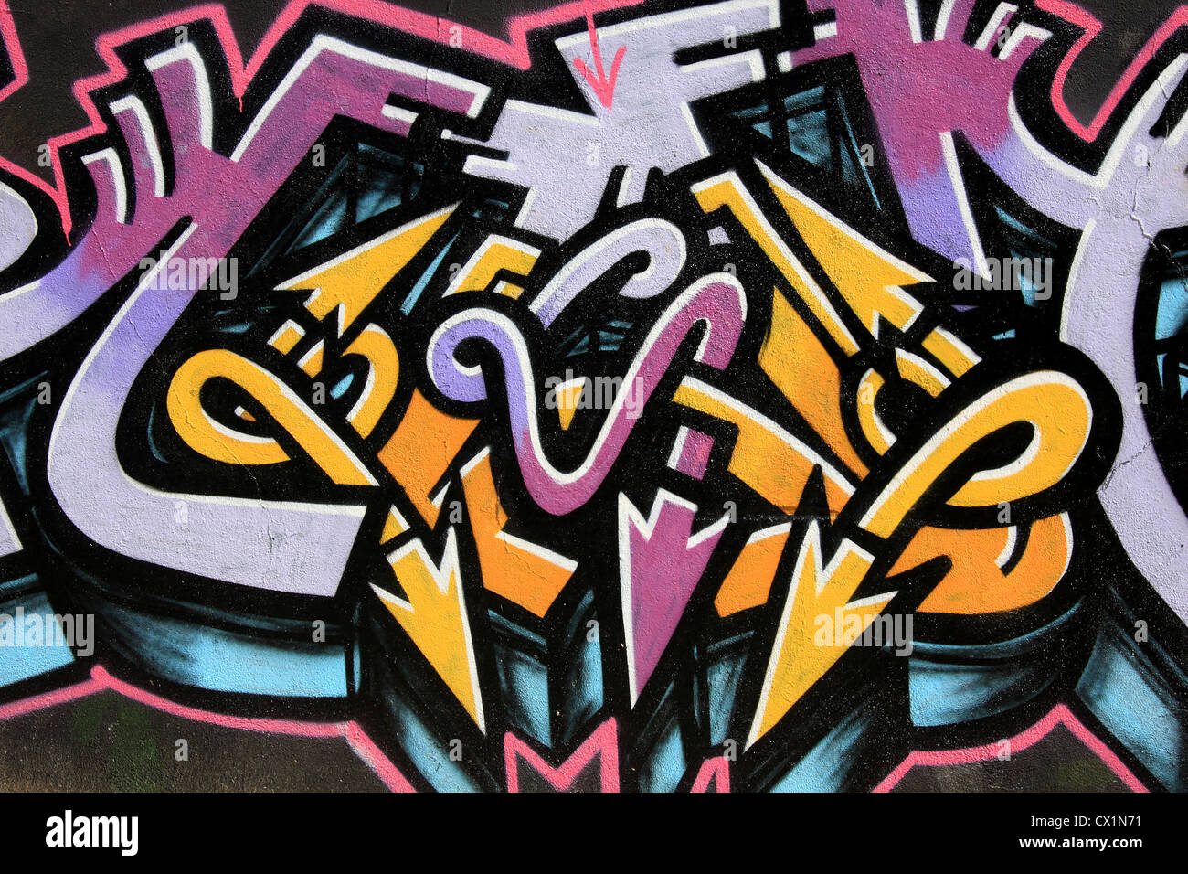 Detail of an urban graffiti with arrows Stock Photo Alamy