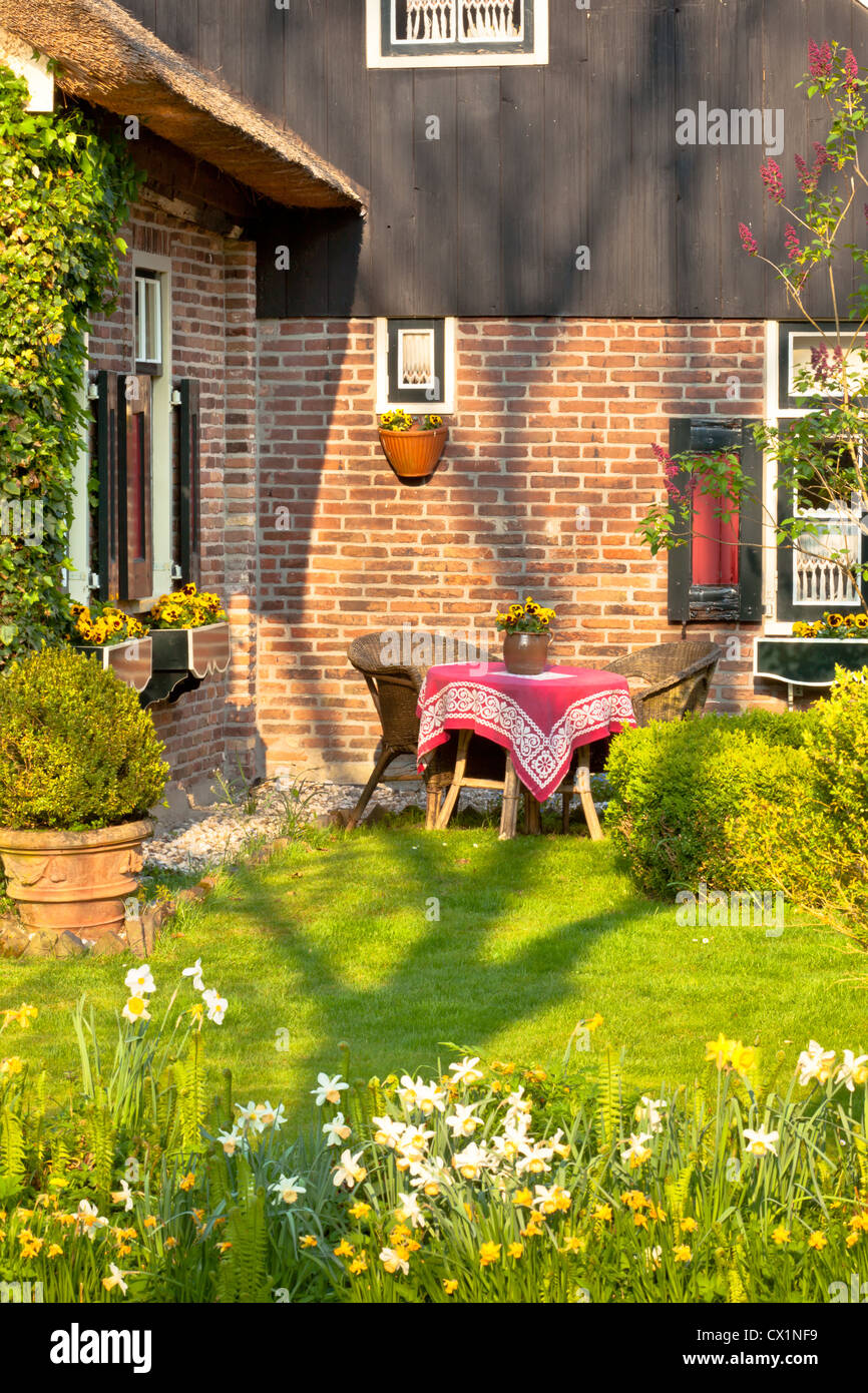 Traditional Dutch house front with garden at spring Stock Photo Alamy