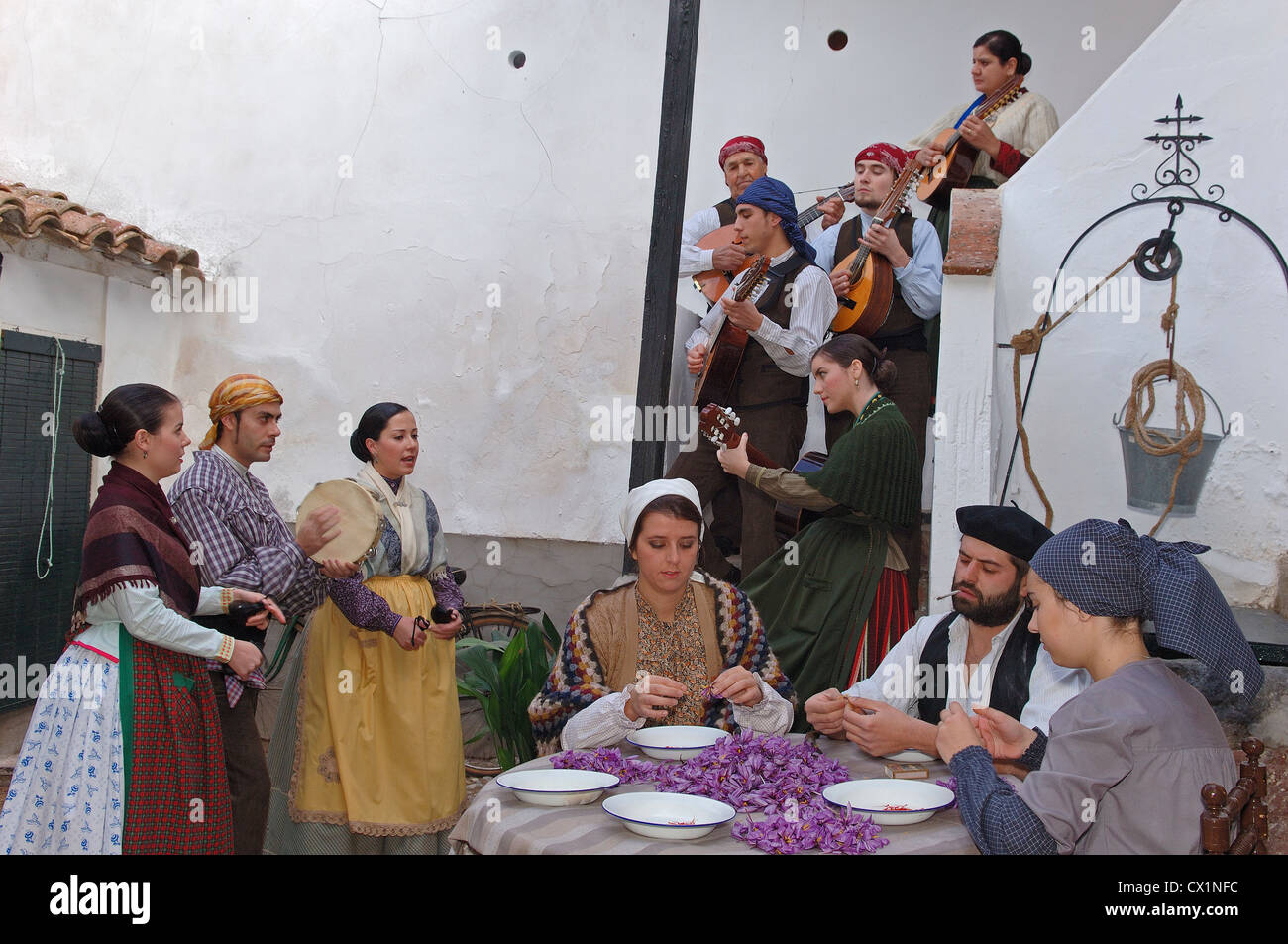 Consuegra, Extracting saffron flower stigmas, Saffron Rose festival