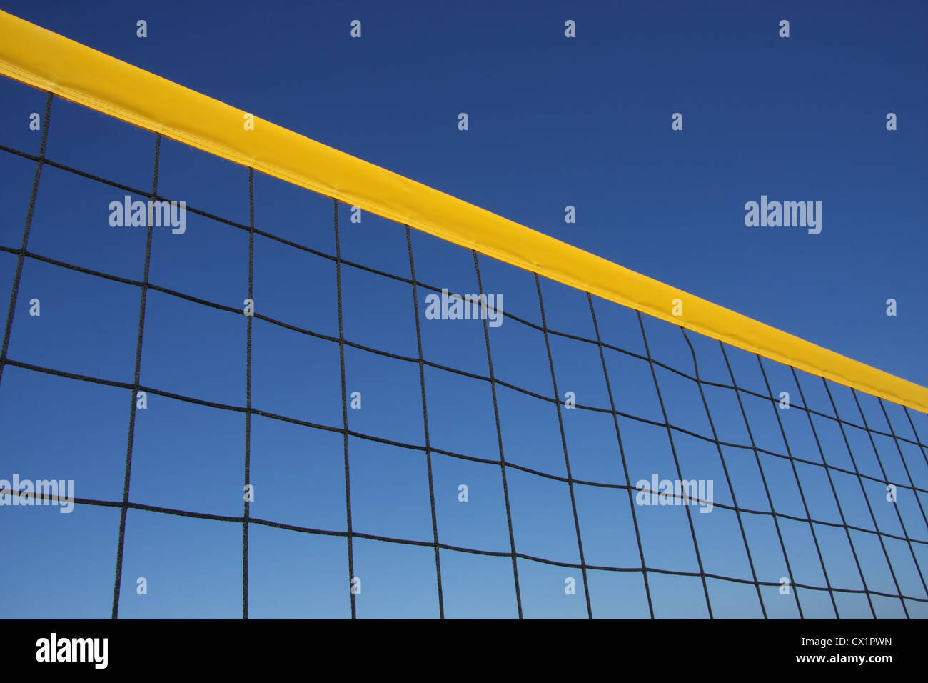 Detail of beach volley net wit a perfect blue sky Stock Photo Alamy