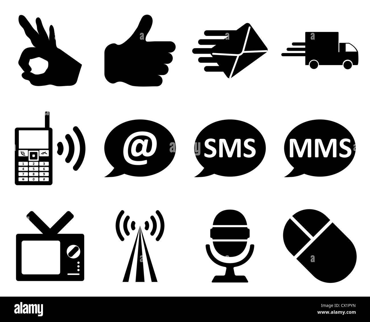 Office and communication icon set. Vector illustration Stock Photo - Alamy