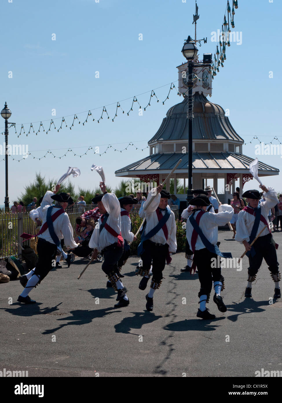 Morris dancers performing at the 2012 Broadstairs Folk Music festival in Kent, England. Stock Photo