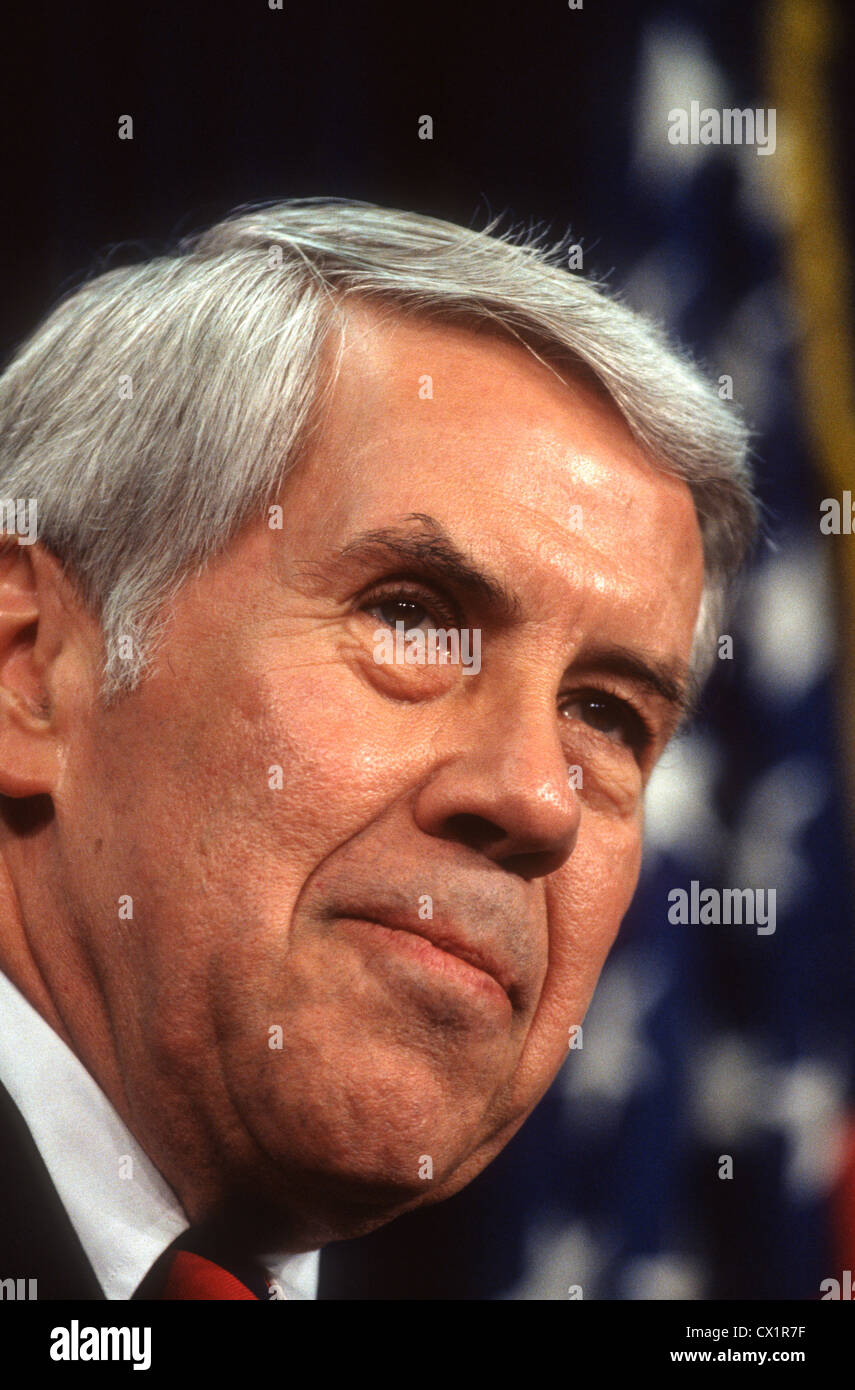 Senator Richard Lugar during a press conference in Washington, DC. Stock Photo