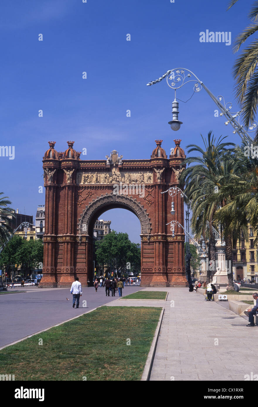 Arc de Triomf Triumphal arch Parc de la Ciutadella Barcelona Catalunya Spain Stock Photo