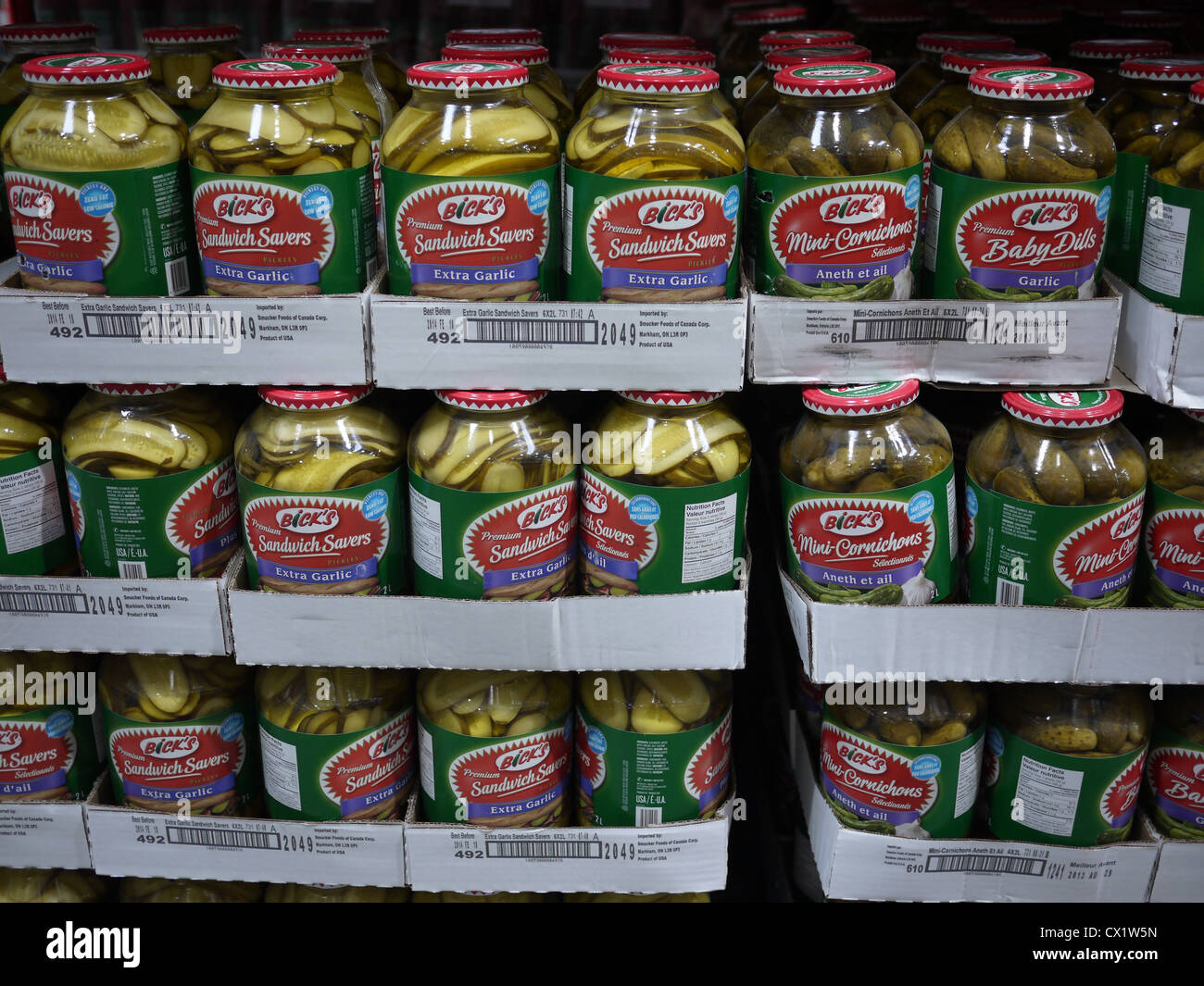 baby dill pickles jars supermarket Stock Photo Alamy