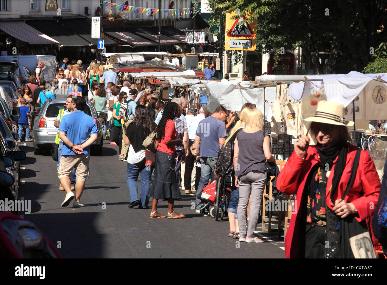 Portobello Road Market at Notting Hill in London W11 Stock Photo Alamy