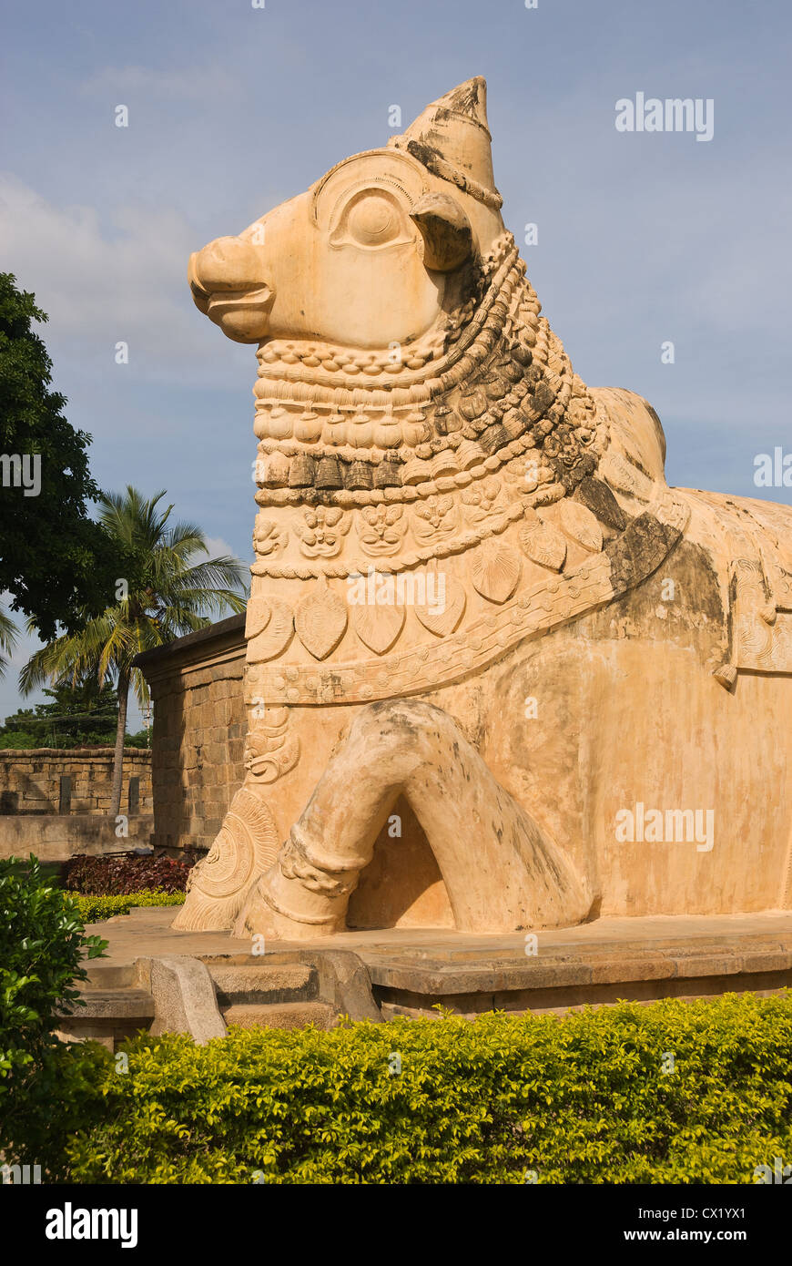Elk201-4580v India, Tamil Nadu, Kumbakonam Brihadishwara Temple, guardian figure Stock Photo