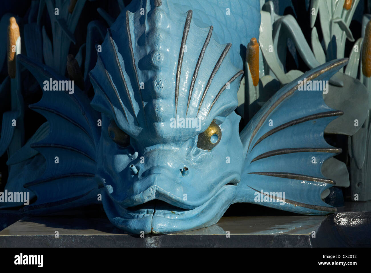 Fish sculpture on Peacock Fountain, Botanic Gardens, Christchurch