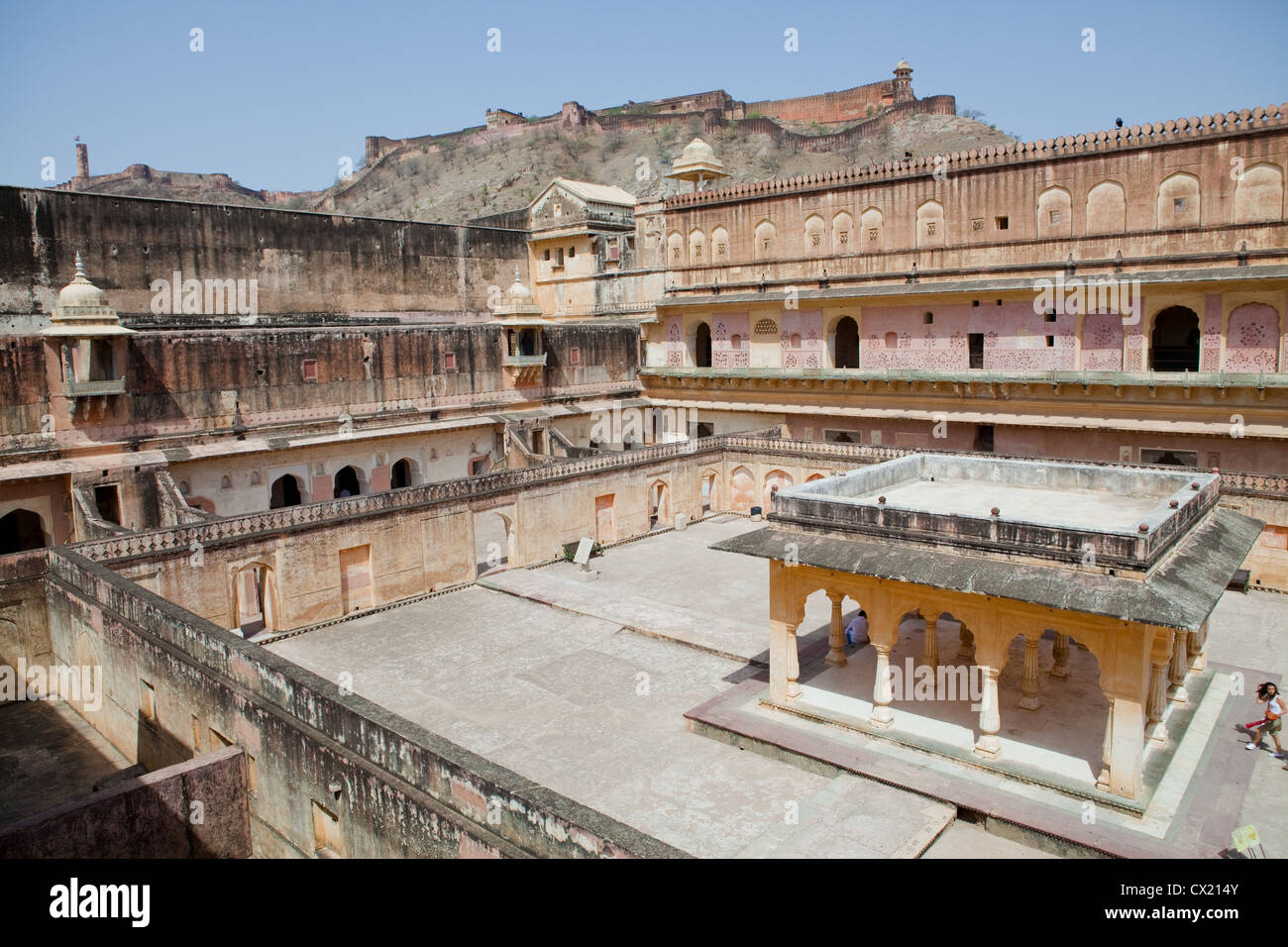 Courtyards inside Amer Fort, Jaipur Stock Photo