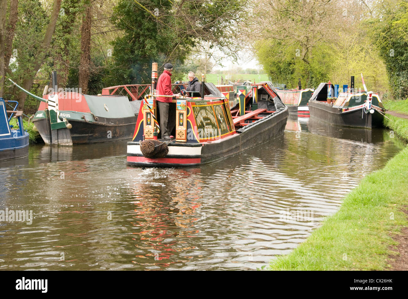 Traditional working boats on the Staffs and Worcs Canal Stock Photo