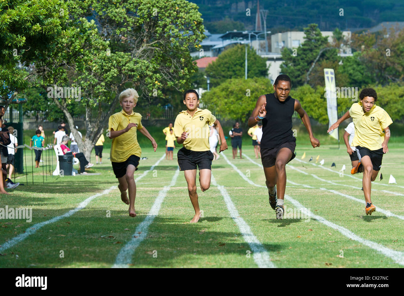 Running competition at sports day of St School, Cape Town