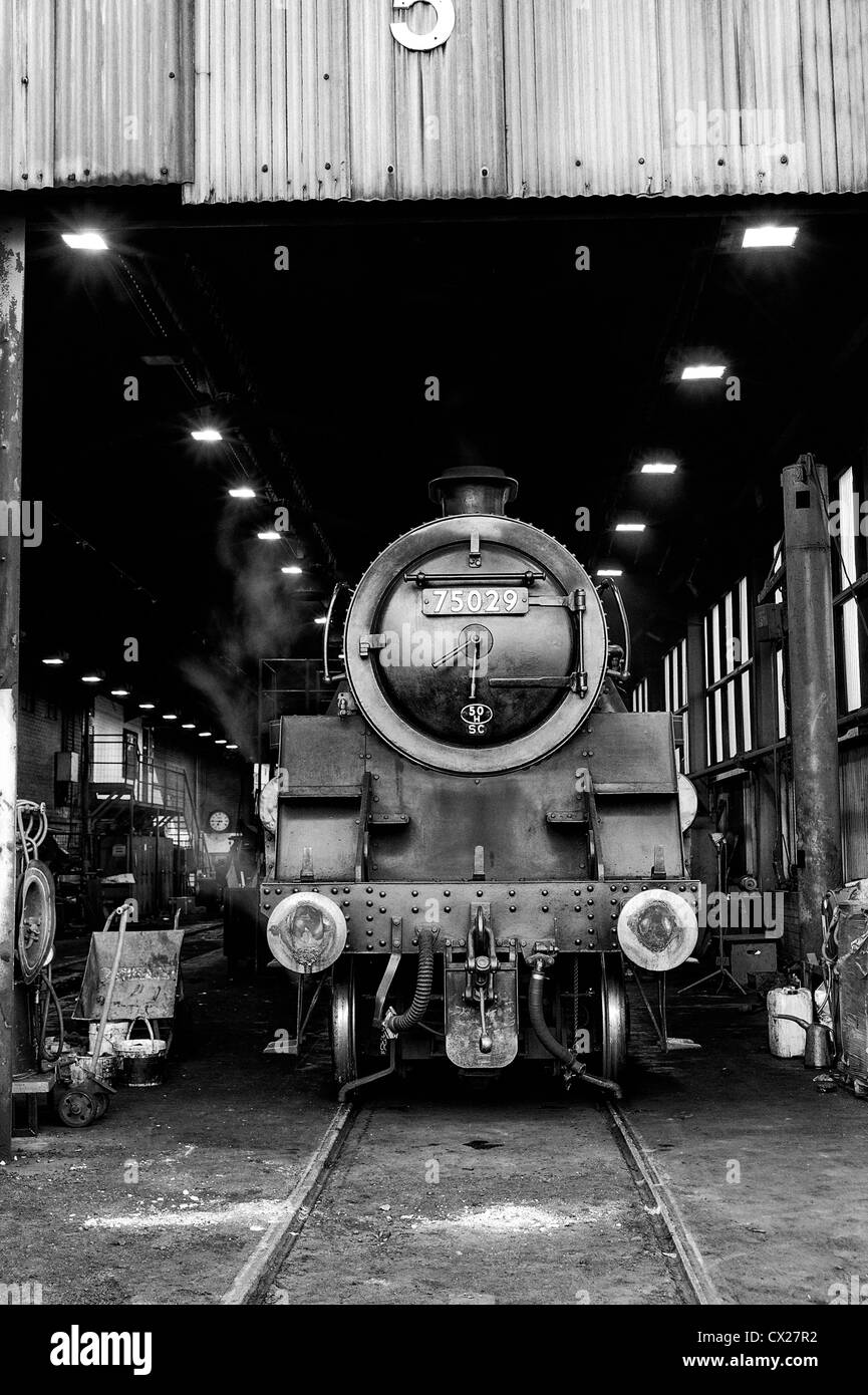 Steam locomotive engine sheds Black and White Stock Photos & Images - Alamy