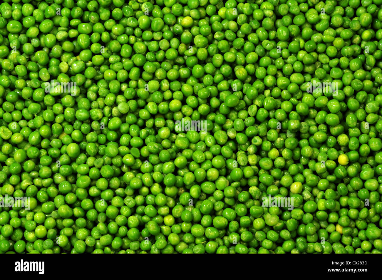 seen from above fresh green peas Stock Photo