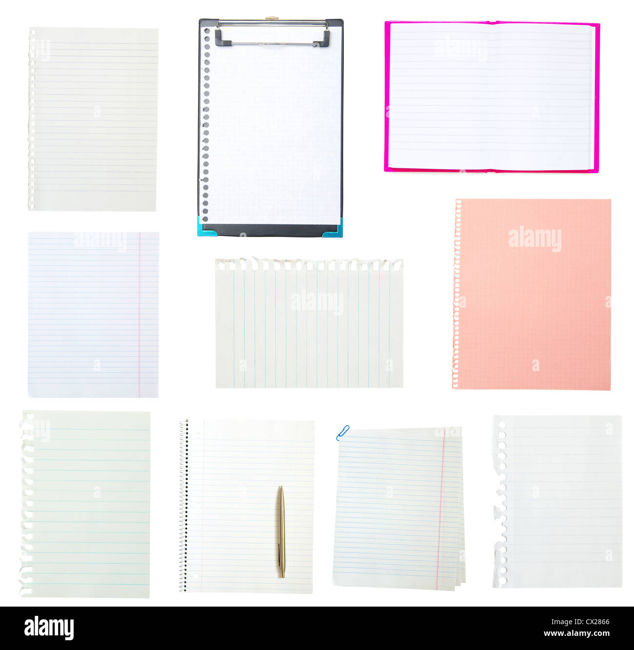 A page ripped off from the notebook. Stock Photo