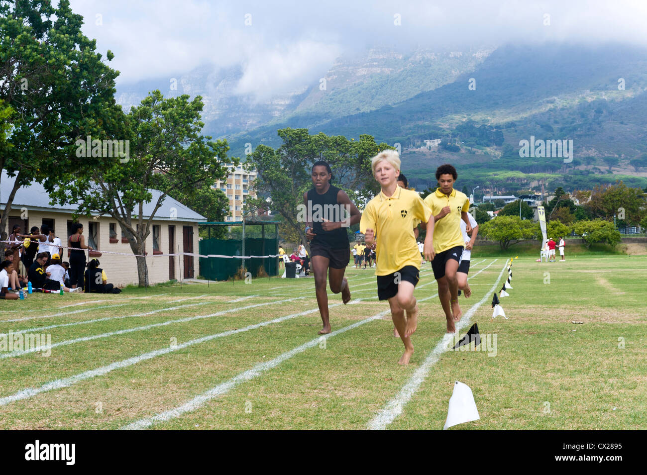 Running competition at sports day of St School, Cape Town