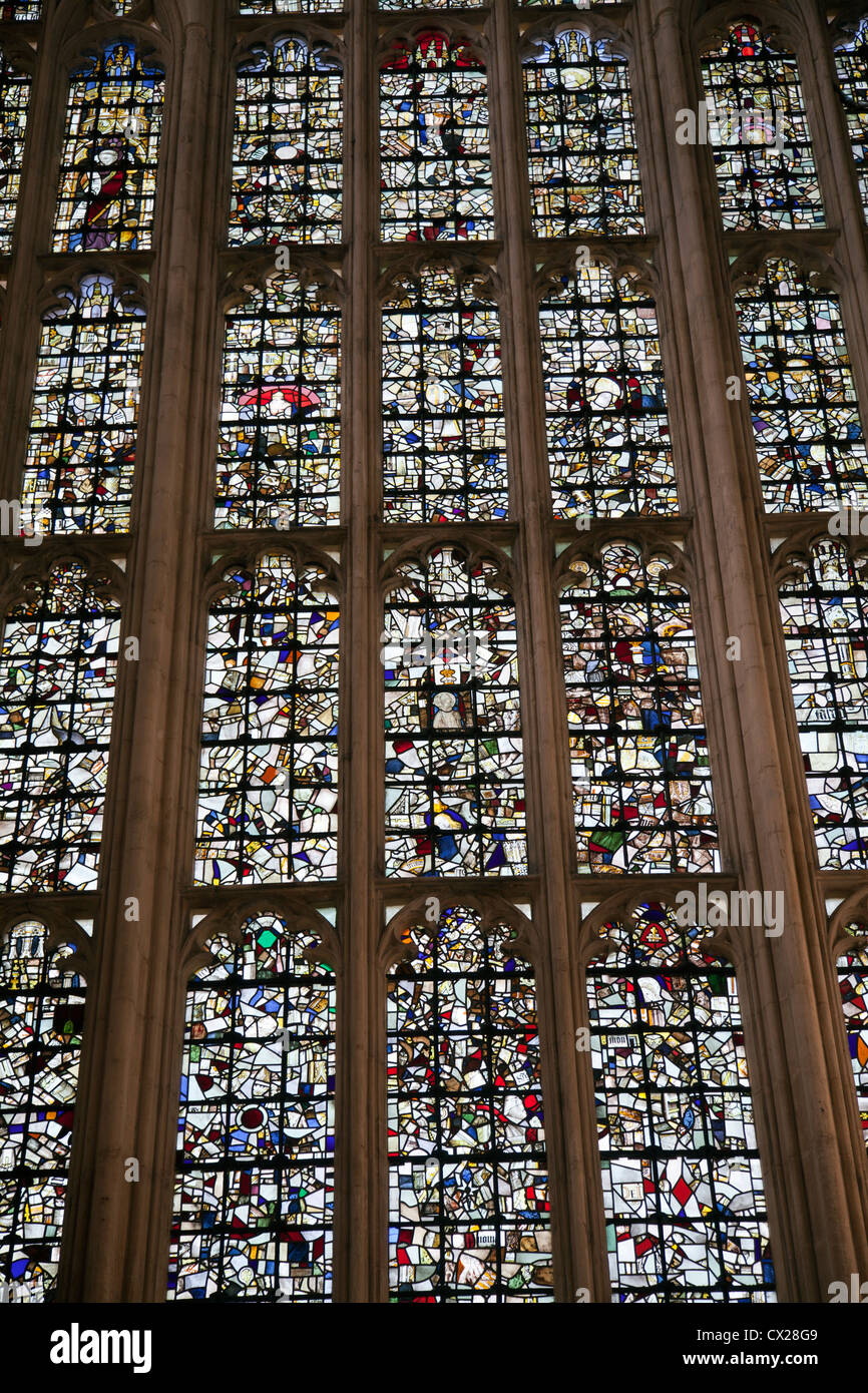 Winchester Main Stained Glass Window on West Wing - Hampshire UK Stock ...