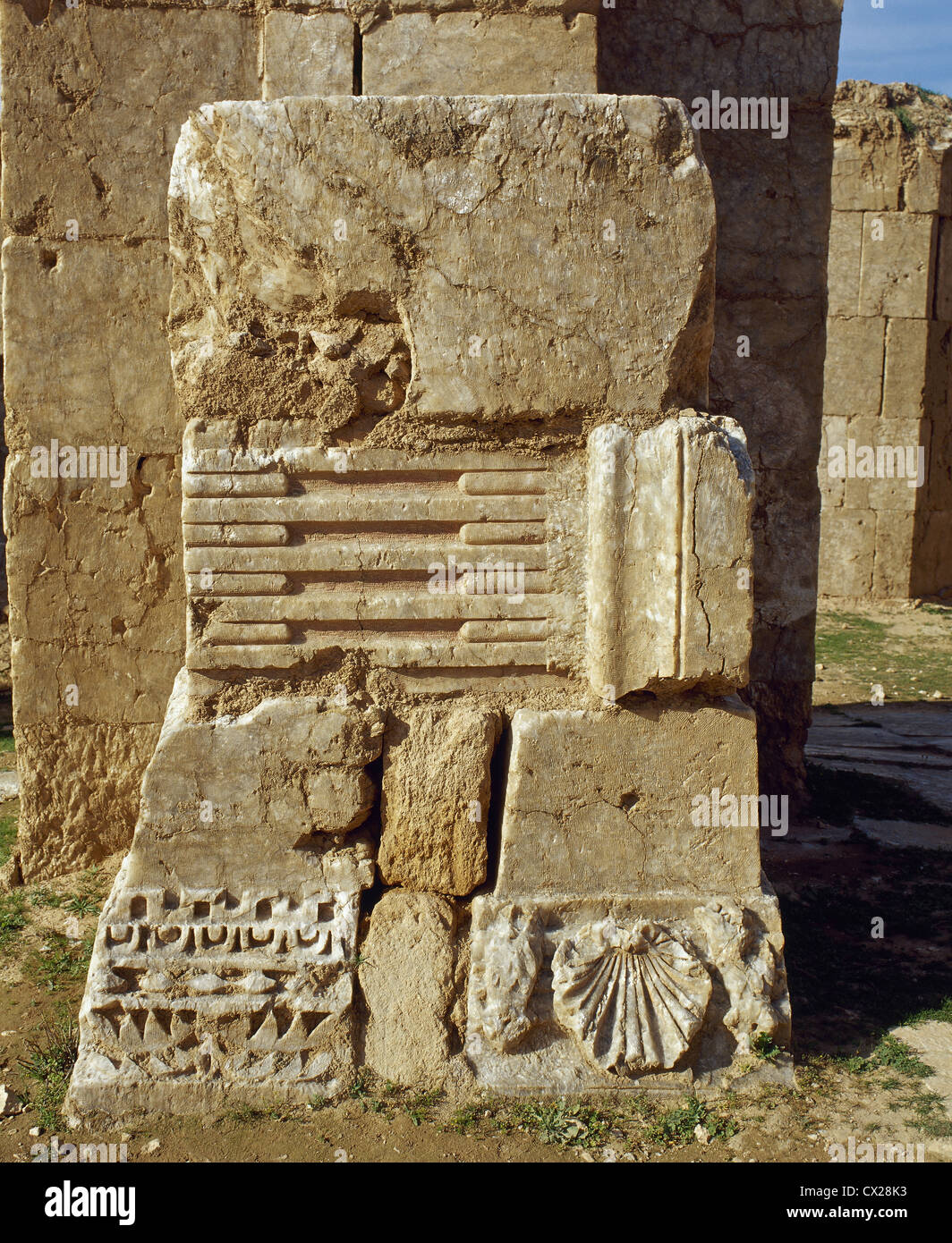 Byzantine Art. Syria. Resafa.  Biblical Rezeph. Ruins. Western Asia. Stock Photo