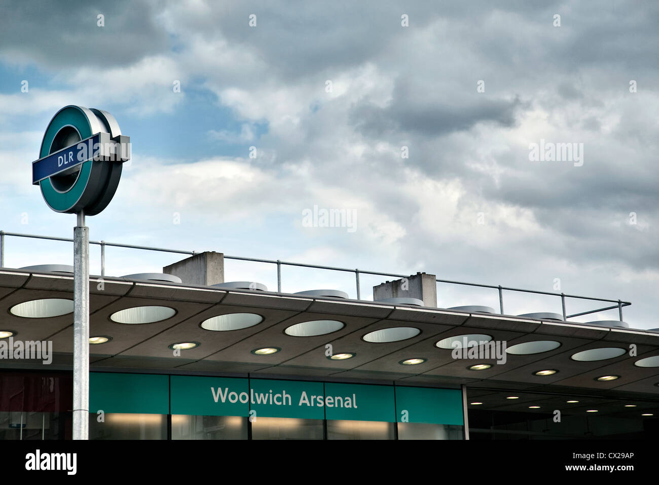 Woolwich Arsenal DLR station Stock Photo
