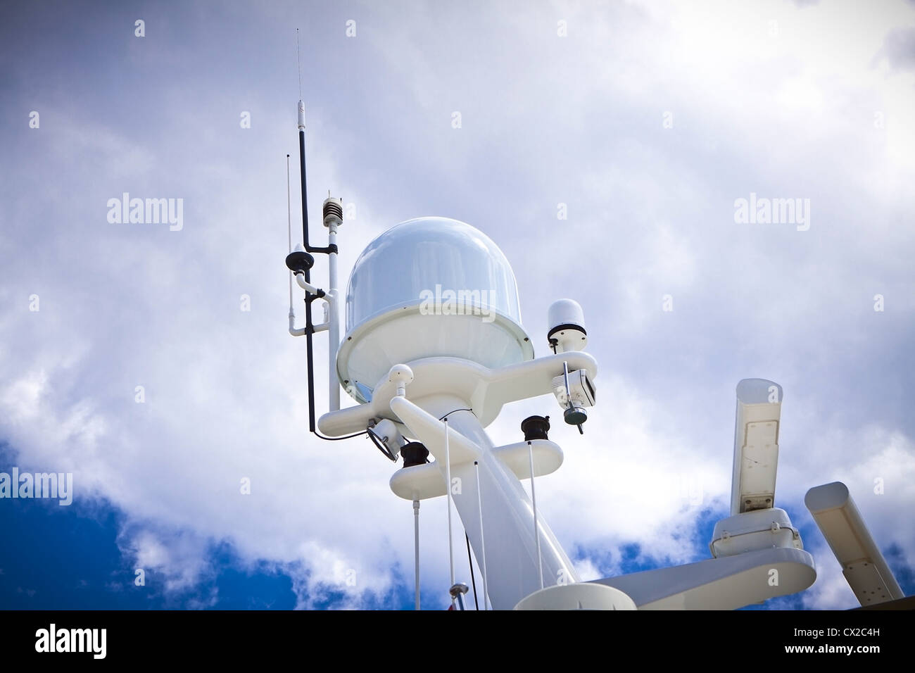 Communication and safety equipment onboard yacht. Inmarsat and GMDSS