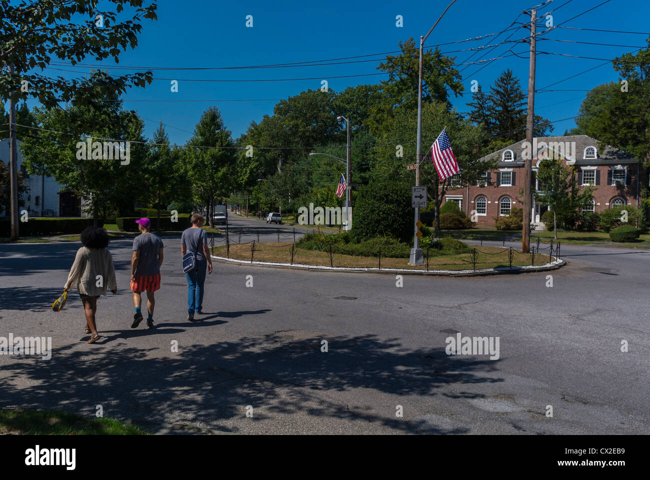 Bronx, New York, NY, USA, Tourists Visiting Fieldston Historic District, 'Wave Hill' Public Garden,Street Scene in Exclusive Private Neighborhood Stock Photo