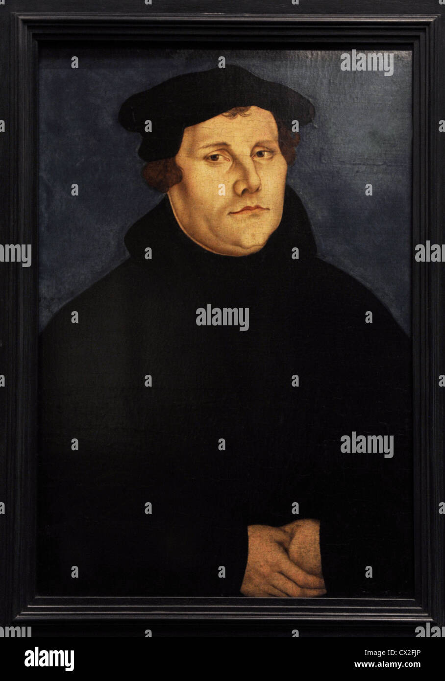 Martin Luther (1483-1546). German monk, icon of the Protestant Reformation. Portrait by Lucas Cranach the Elder, 1529. Stock Photo
