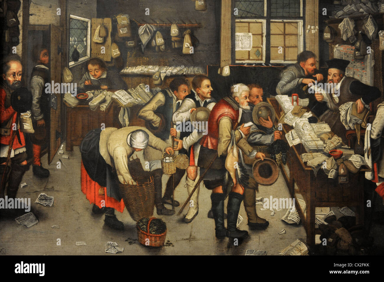 Pieter Brueghel the Younger (1564-1636). Flemish painter. The Collector's Office, after 1615. Stock Photo