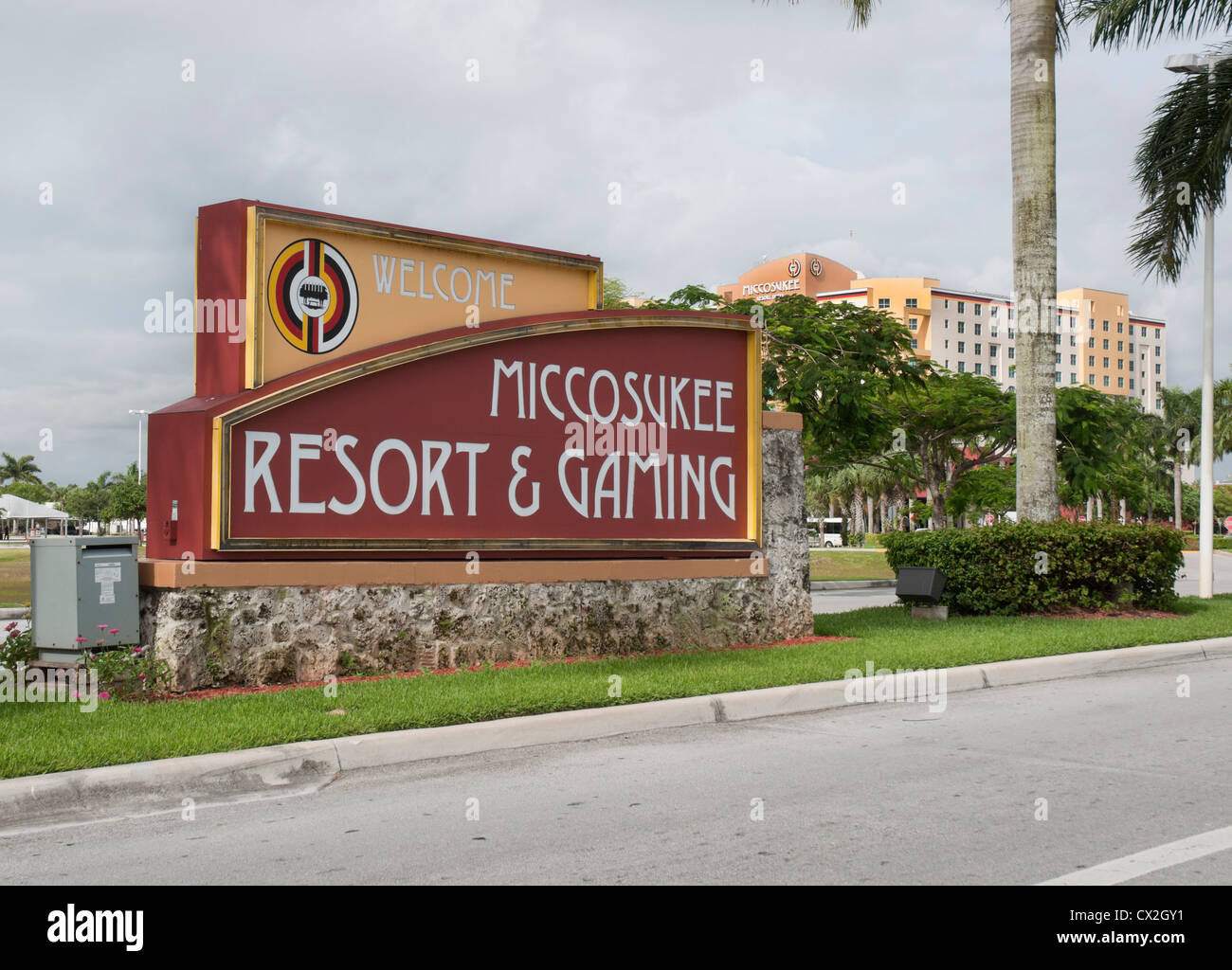 Miccosukee Resort and Gaming facility located just west of Miami in the Everglades along Florida's Tamiami Trail. Stock Photo