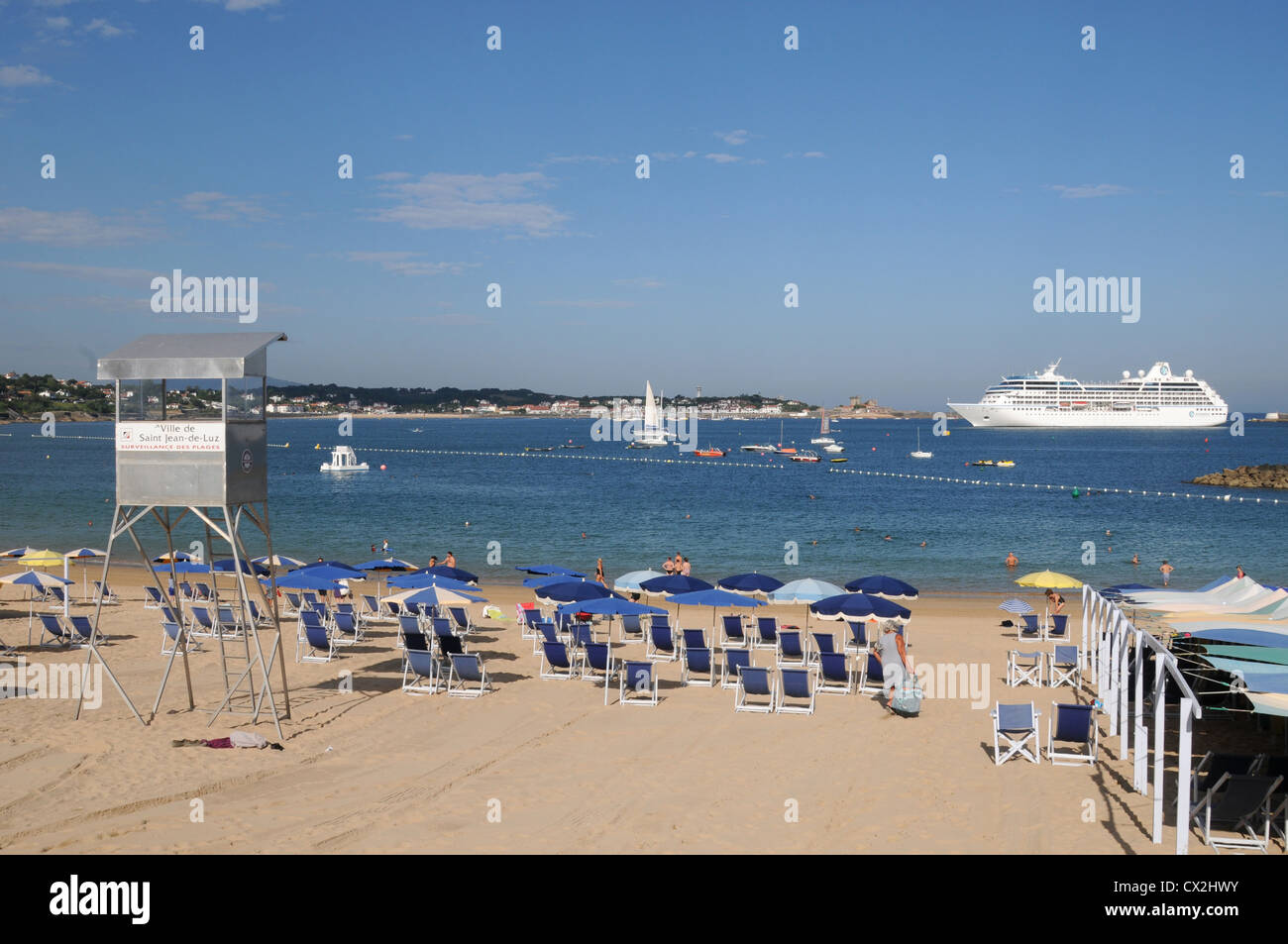 St Jean de Luz beach, France Stock Photo - Alamy